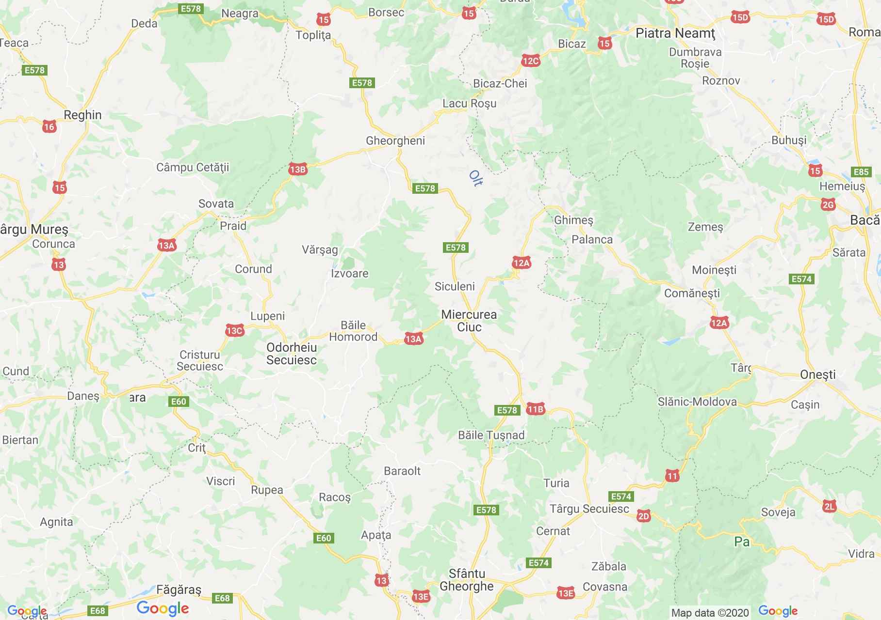 DN12: Chichis-Miercurea Ciuc-Toplita, Interactive tourist map