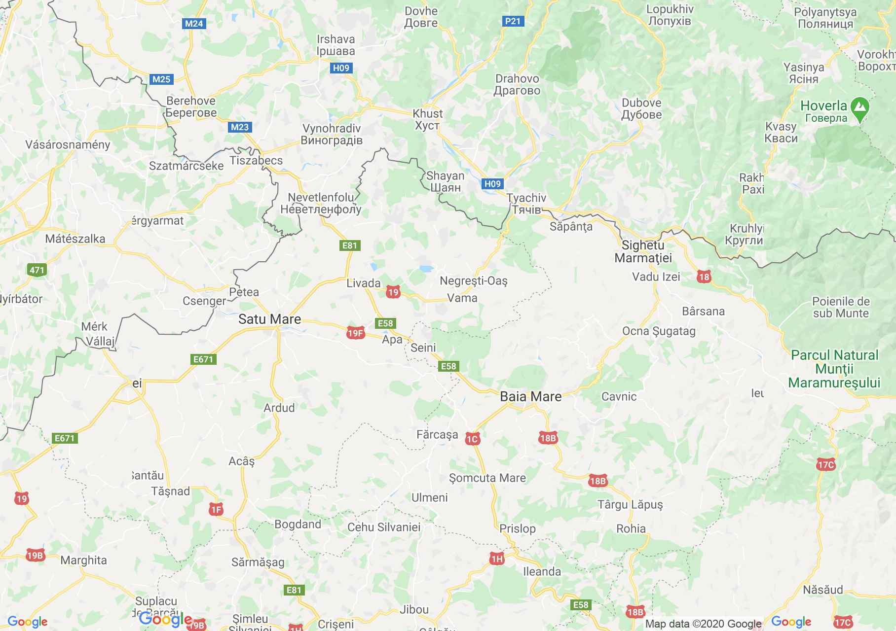 DN19/E671: Satu Mare-Sighetu Marmaţiei, Harta turistică interactivă