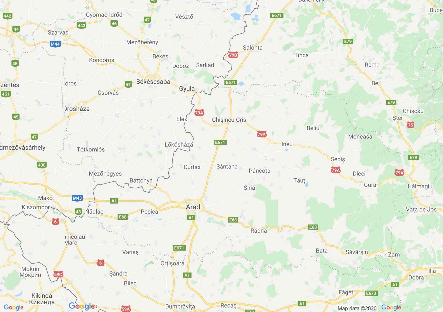 E671/DN79: Oradea-Arad-Timişoara, Harta turistică interactivă