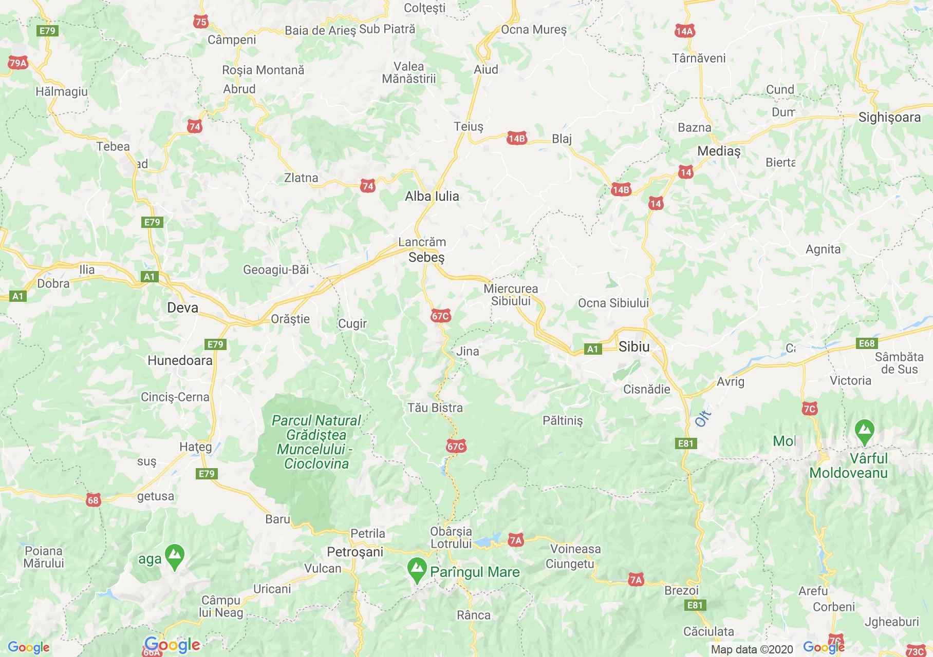 DN7: Deva-Sibiu, Harta turistică interactivă