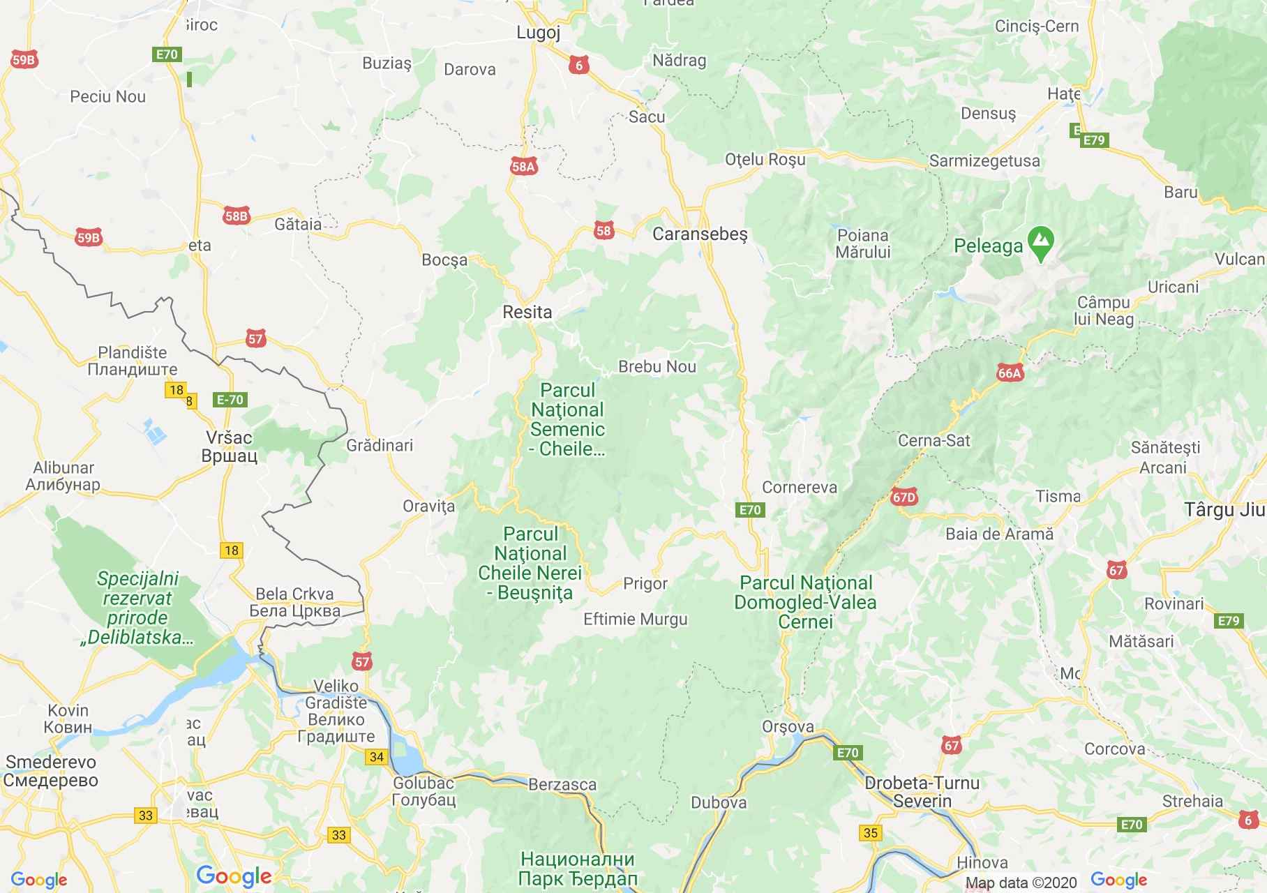 Krassó-Szörény megye: (Resica) interaktív turista térképe.