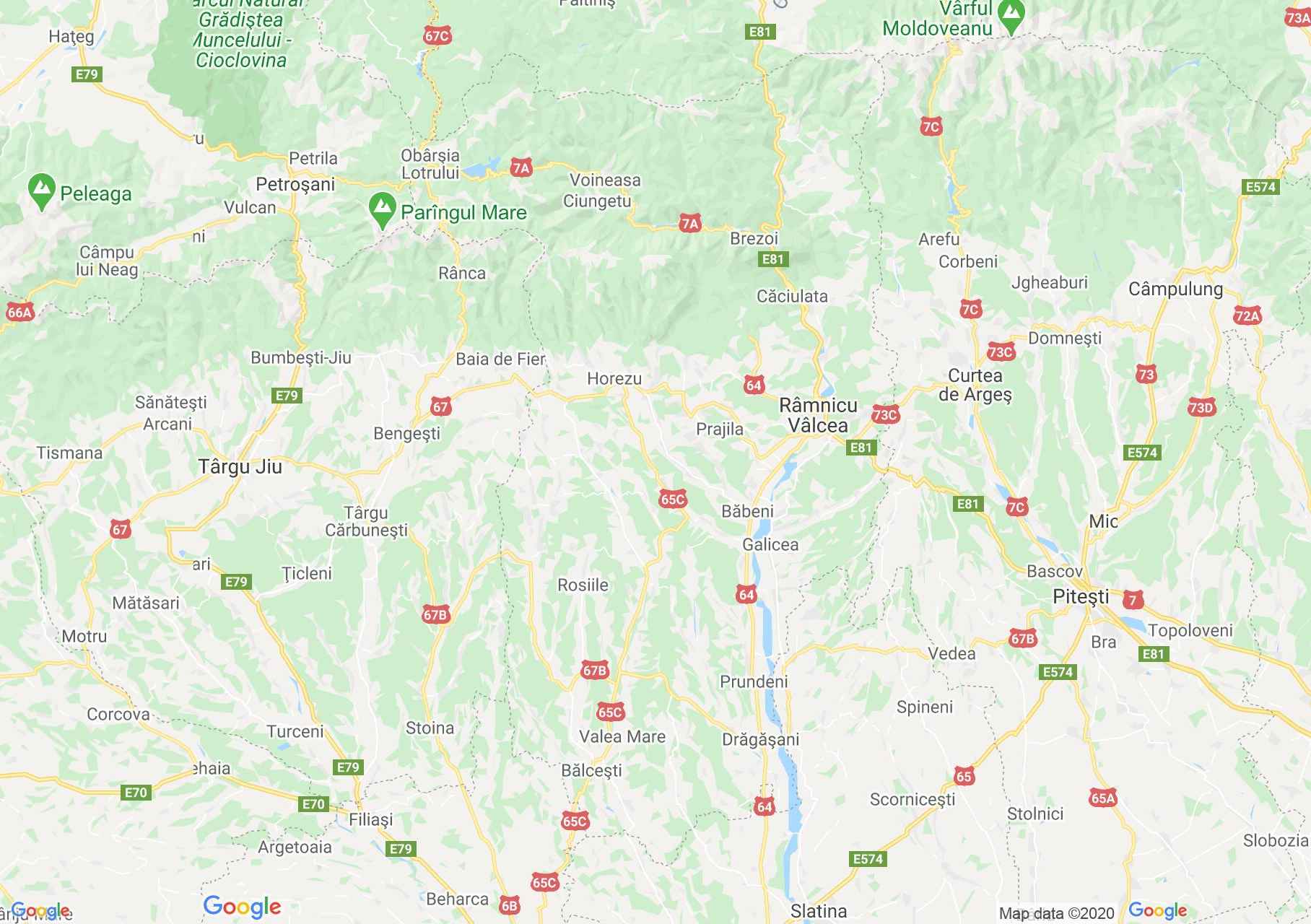 Judeţul Vâlcea: (Râmnicu Vâlcea), Harta turistică interactivă