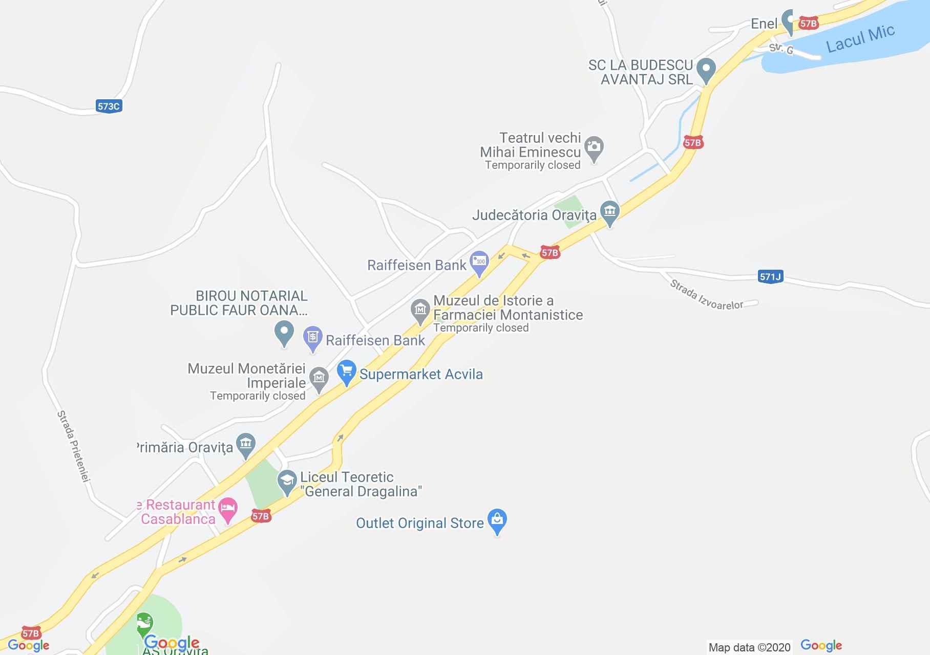 Oraviţa montain, Interactive tourist map