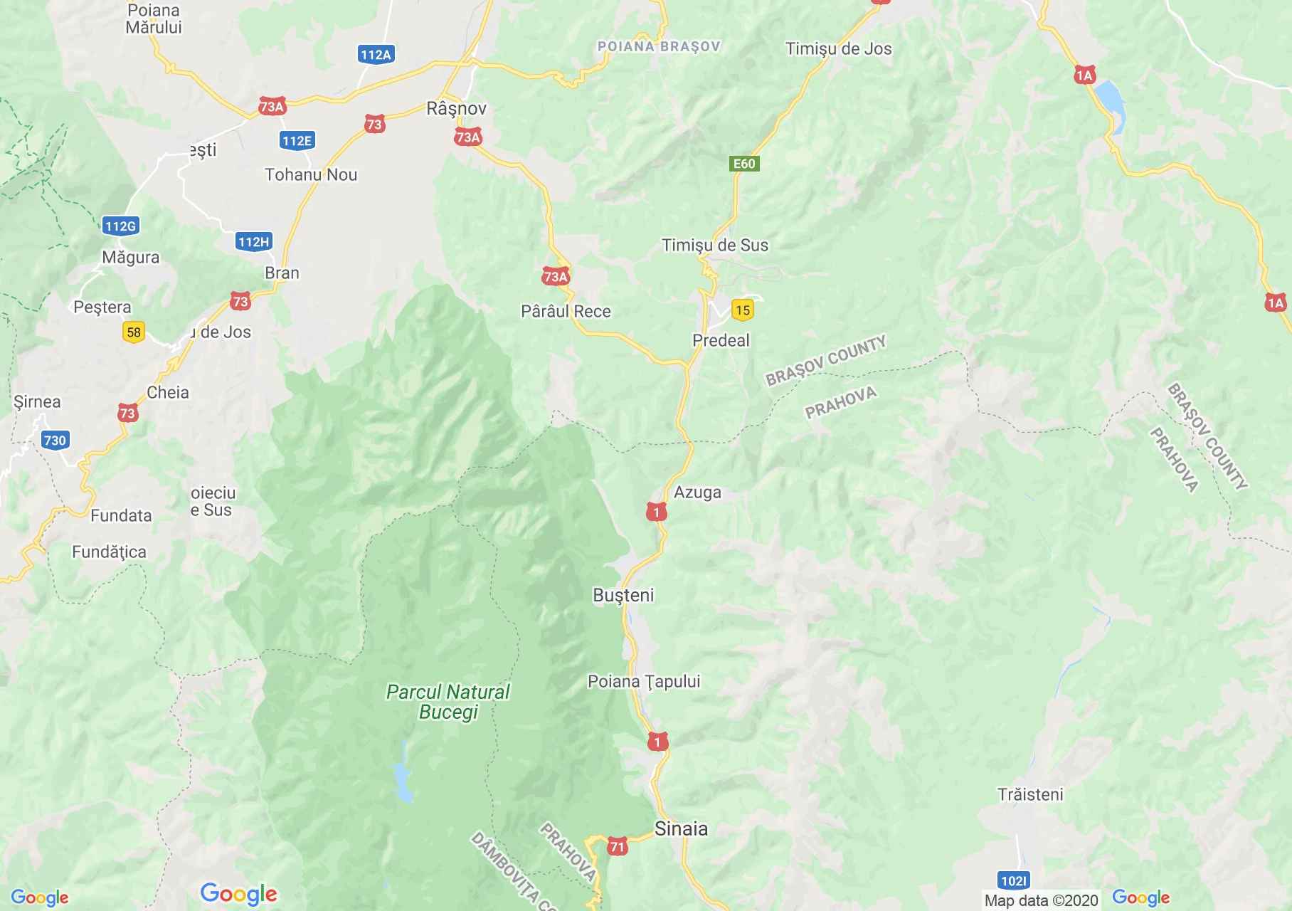 Valea Prahovei, Harta turistică interactivă