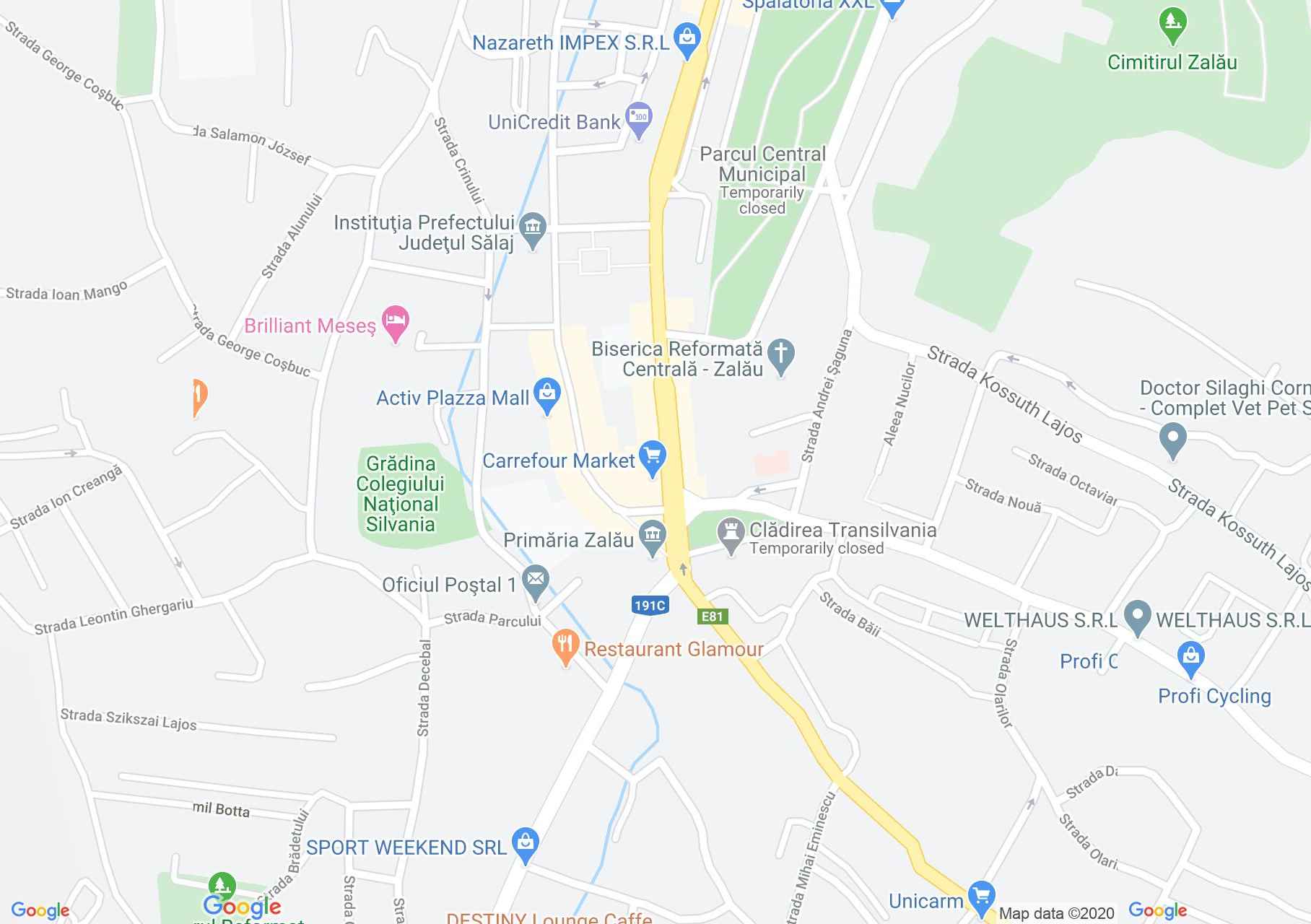 Zalău center, Interactive tourist map