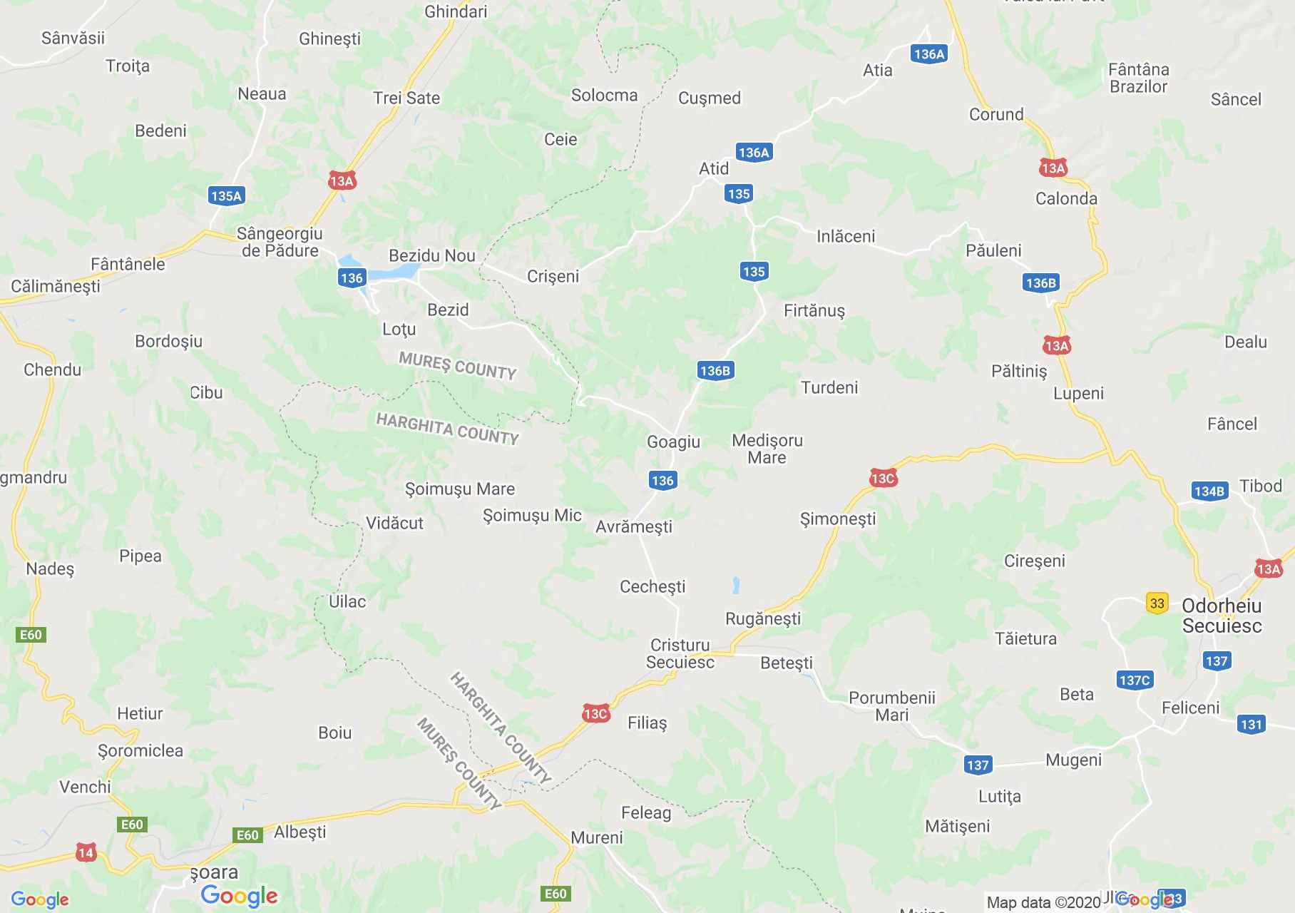 Parajd, Segesvár környéke interaktív turista térképe.