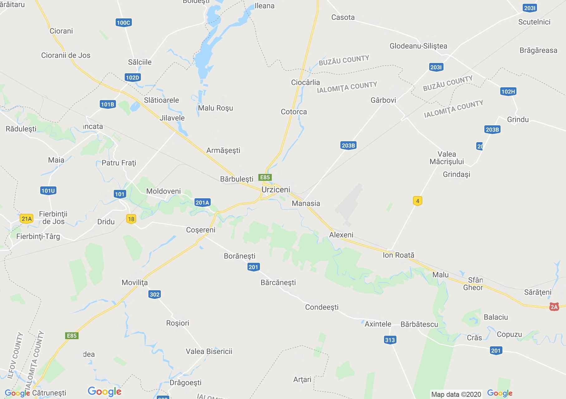 Urziceni area, Interactive tourist map
