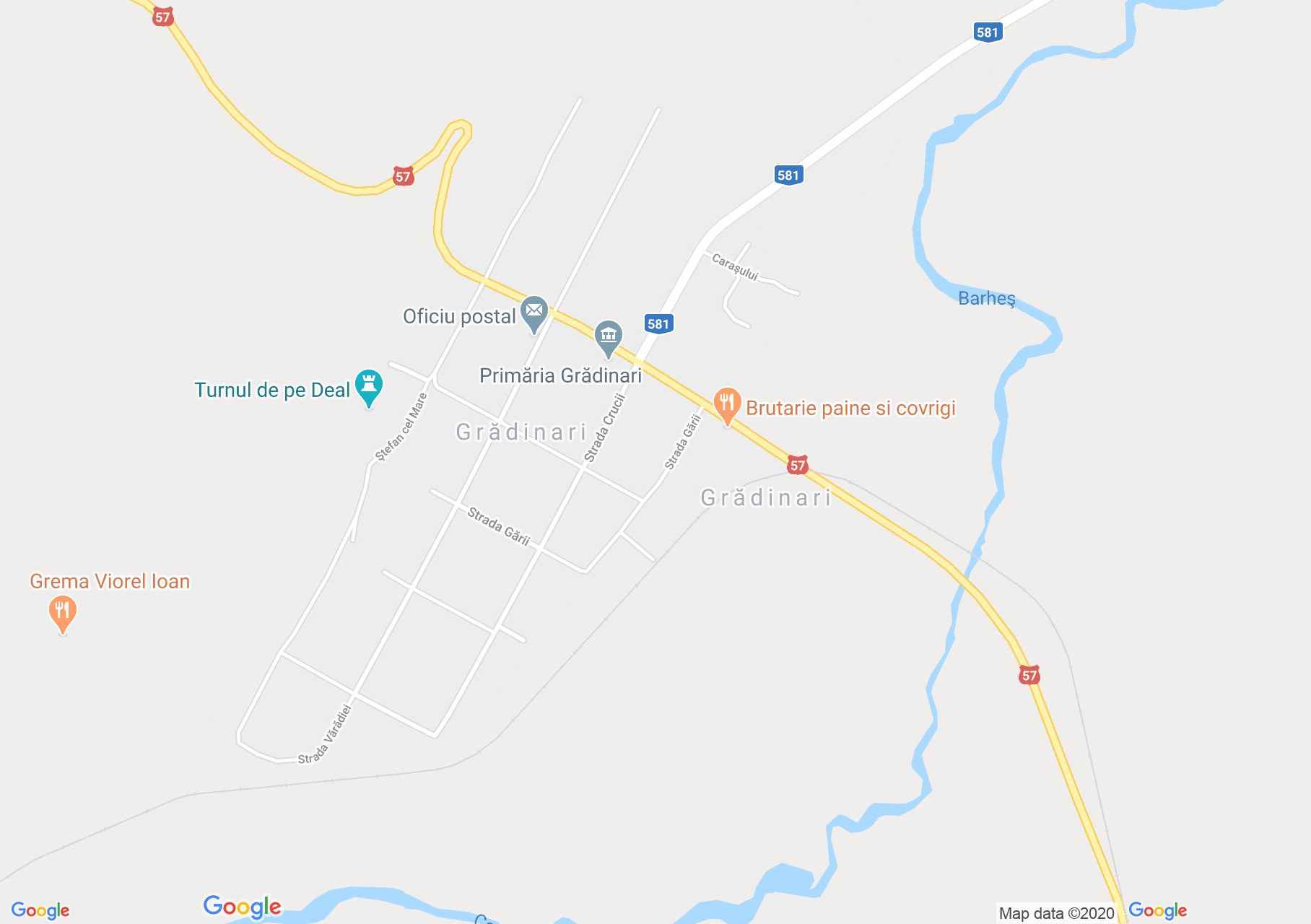 Grădinari, Harta turistică interactivă