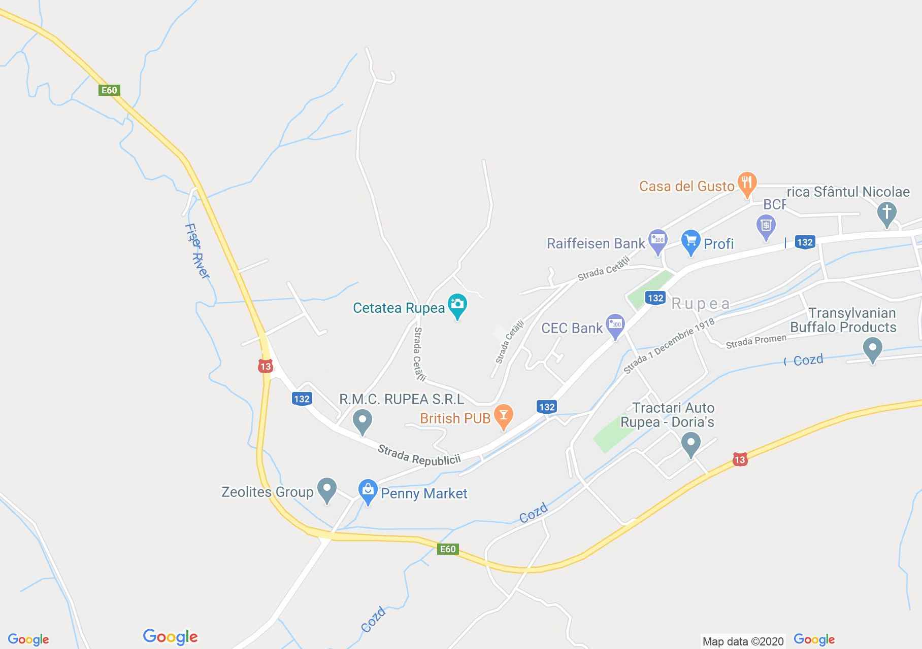Kőhalom interaktív turista térképe.