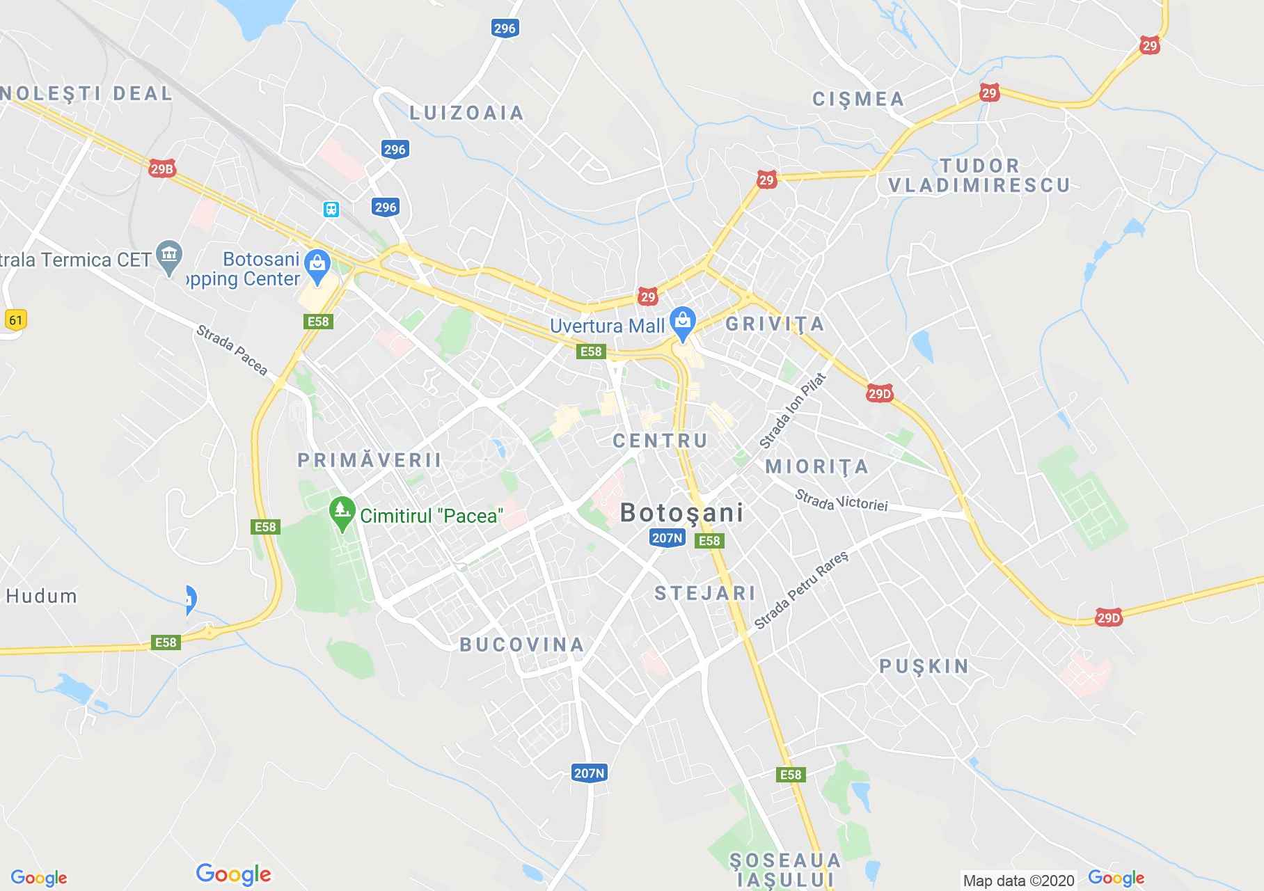 Botoşani interaktív turista térképe.