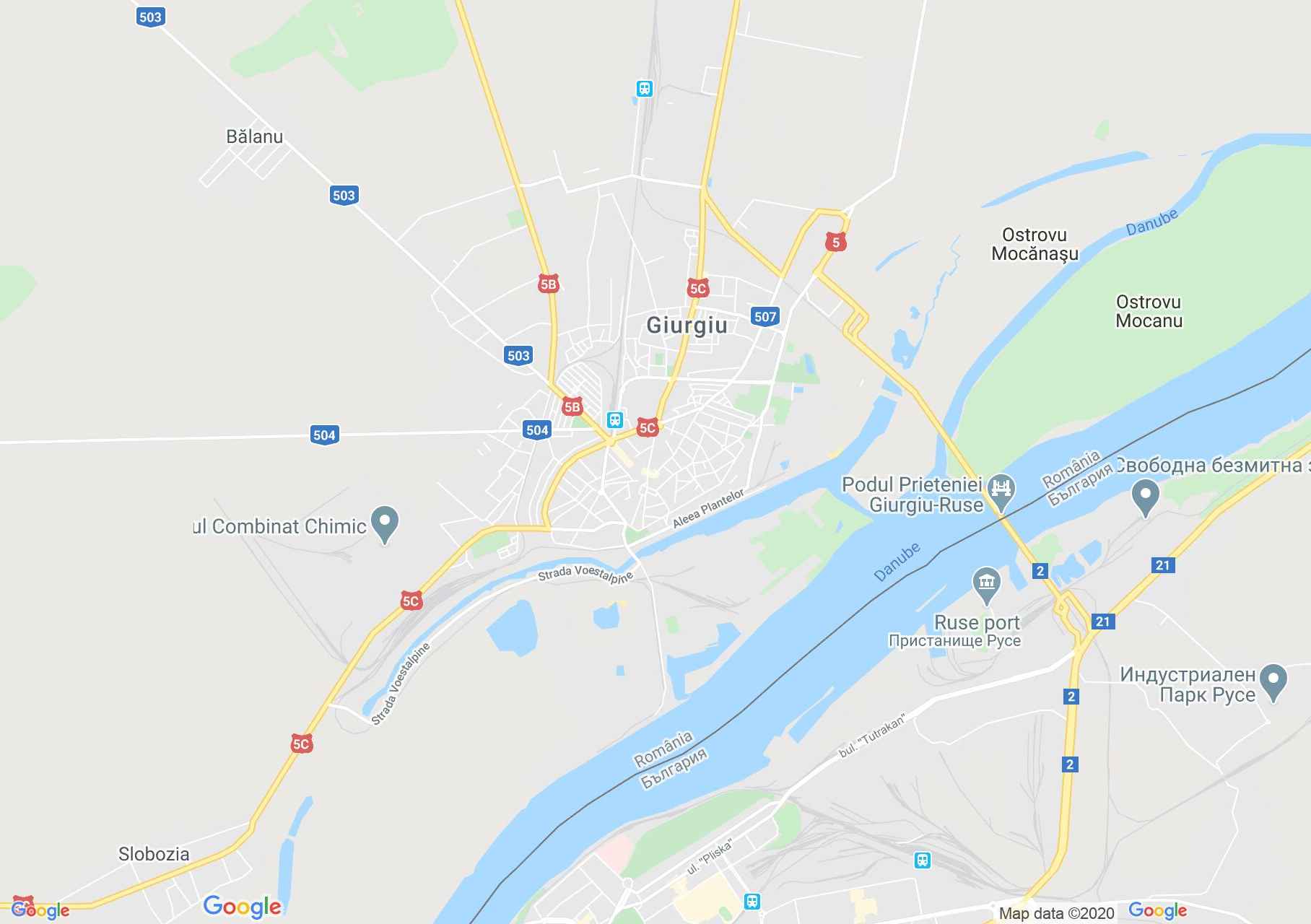 Giurgiu interaktív turista térképe.