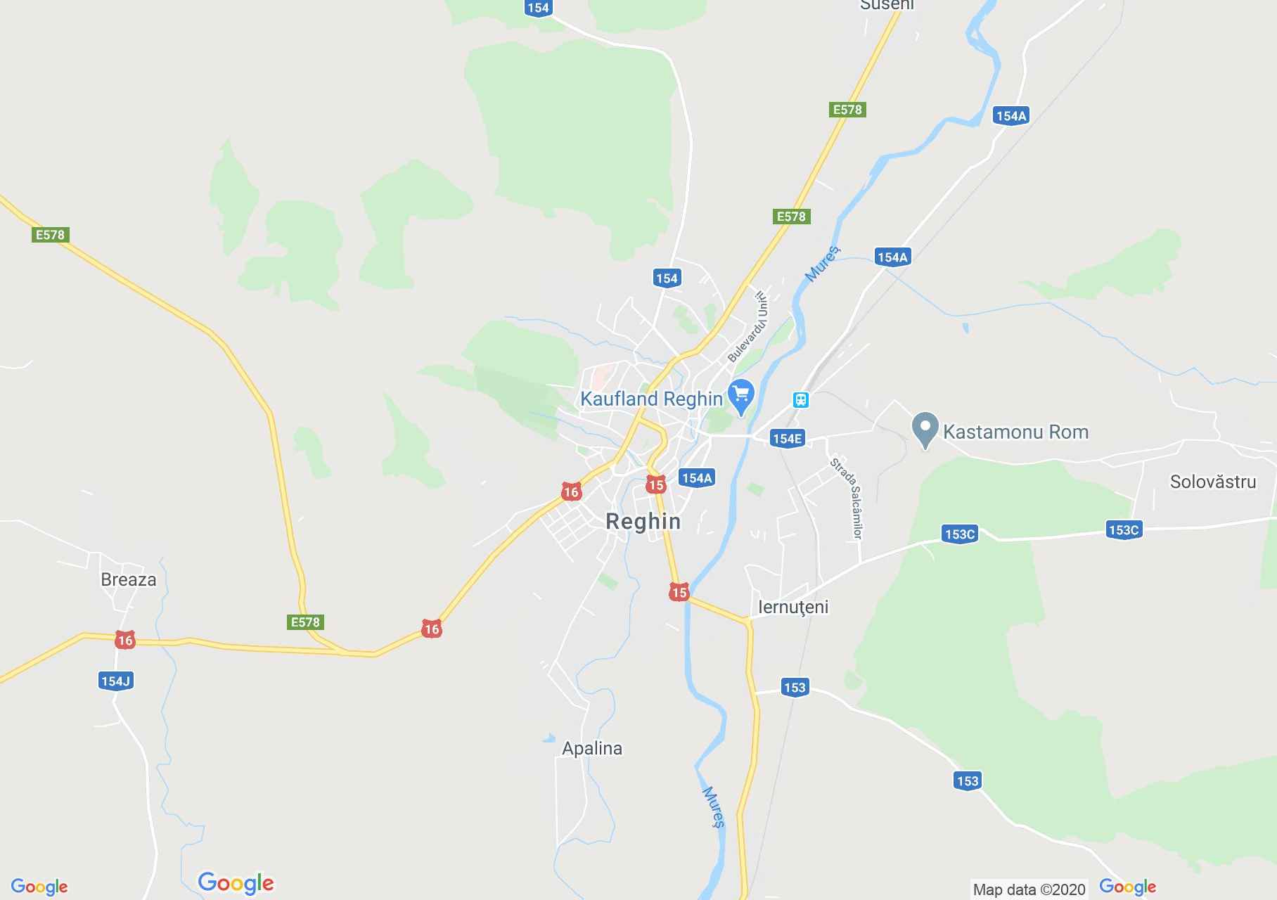 Szászrégen interaktív turista térképe.