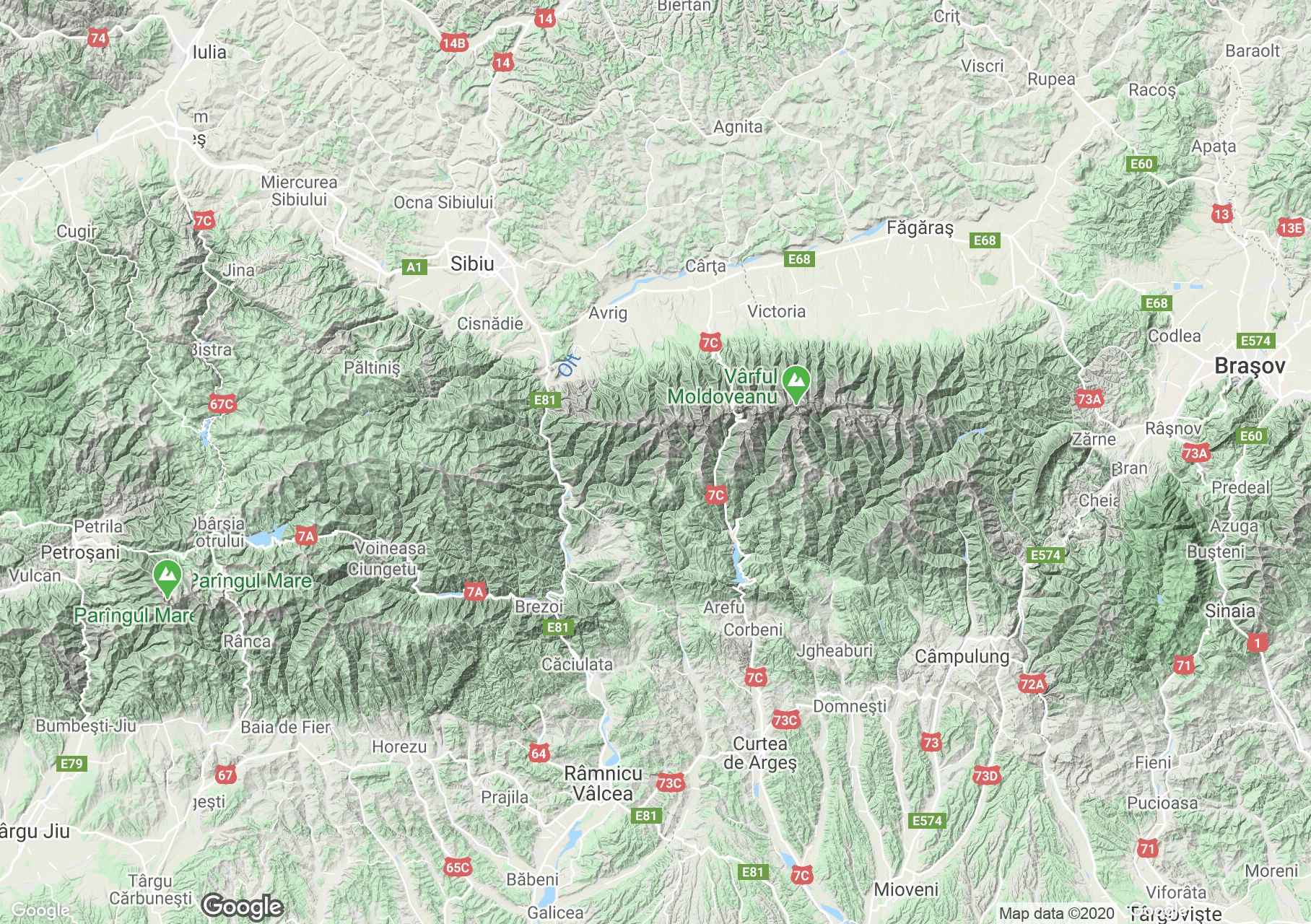 South Carpathians, Interactive tourist map