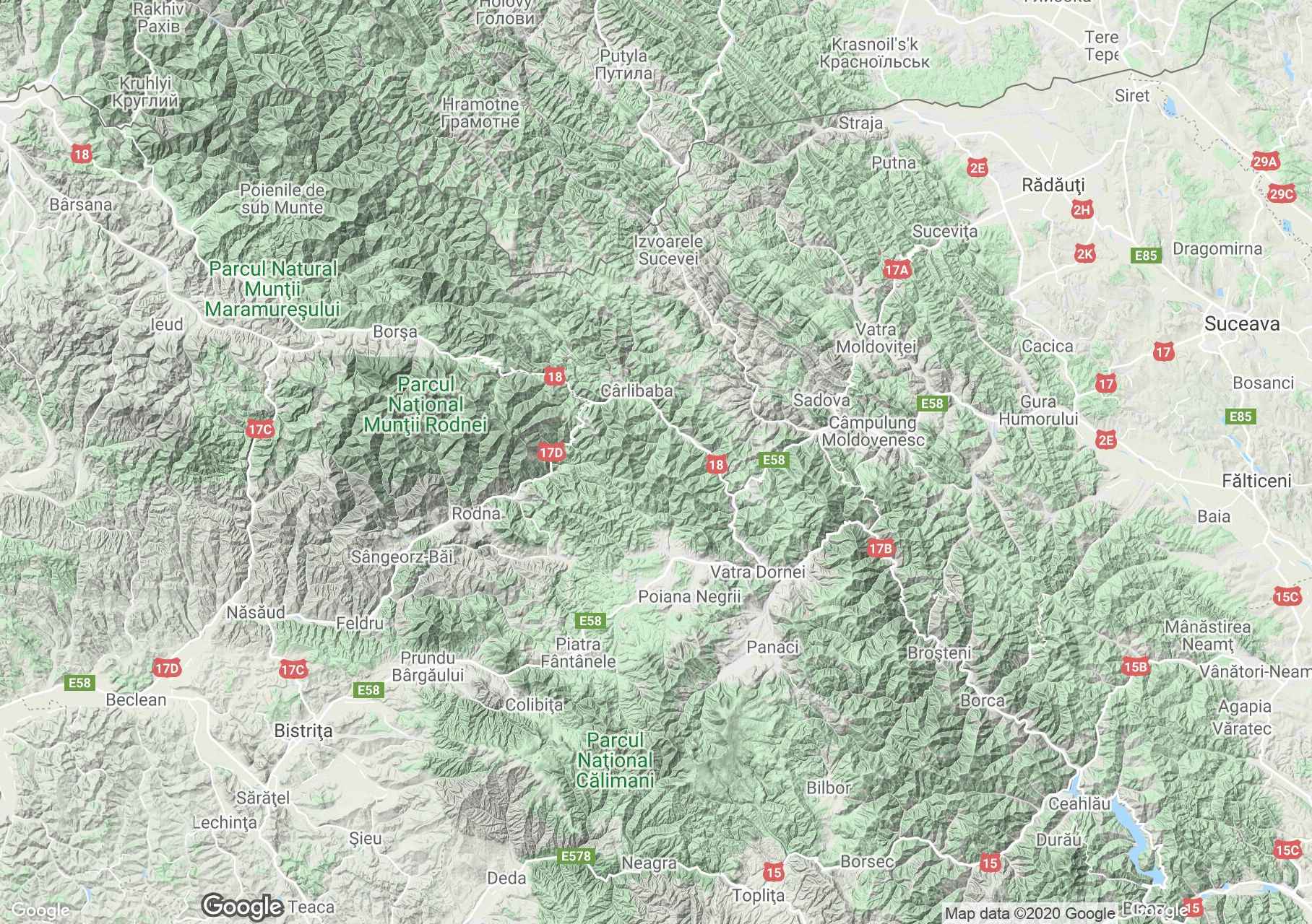Bucovina Mountains, Interactive tourist map