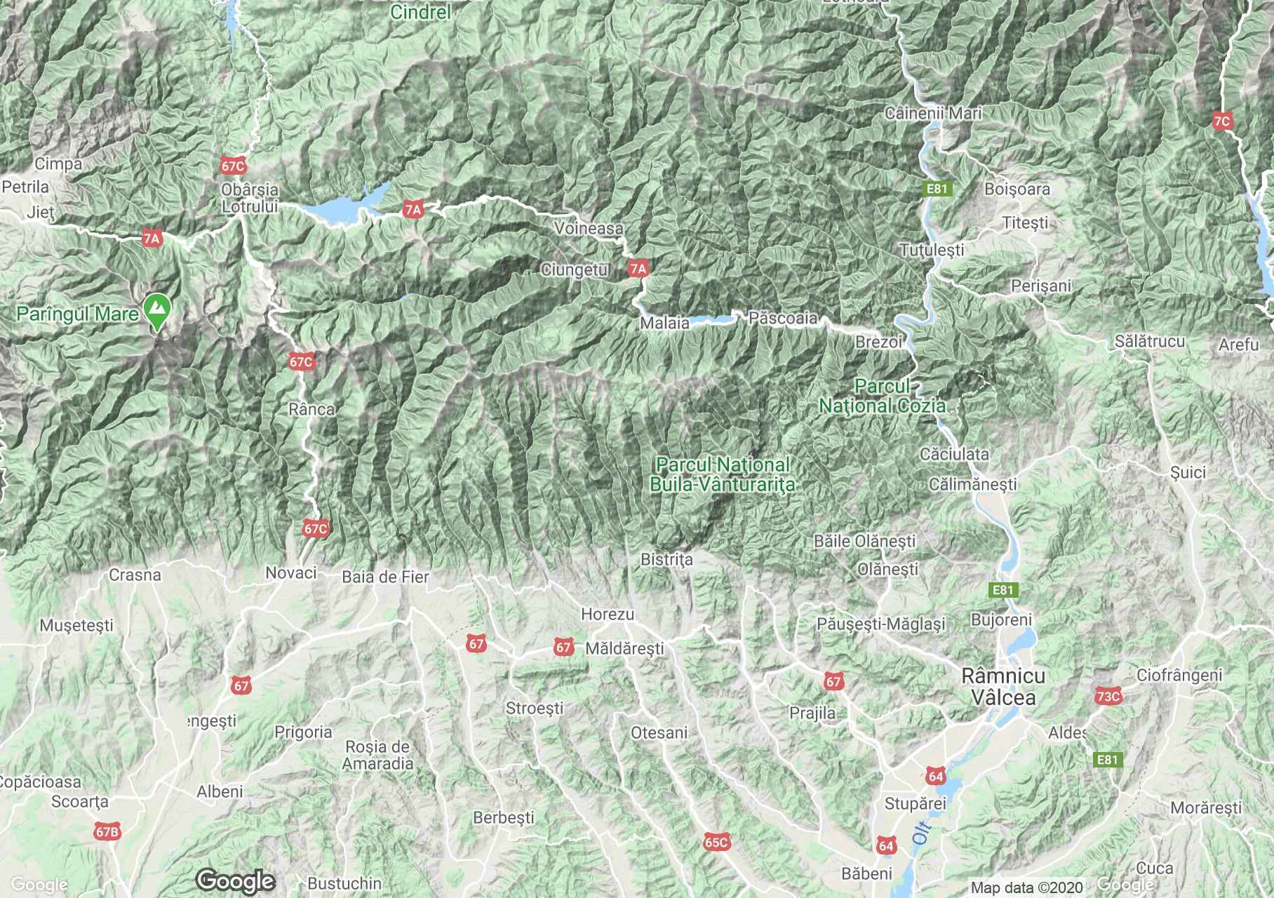 Căpăţâna hegység interaktív turista térképe.