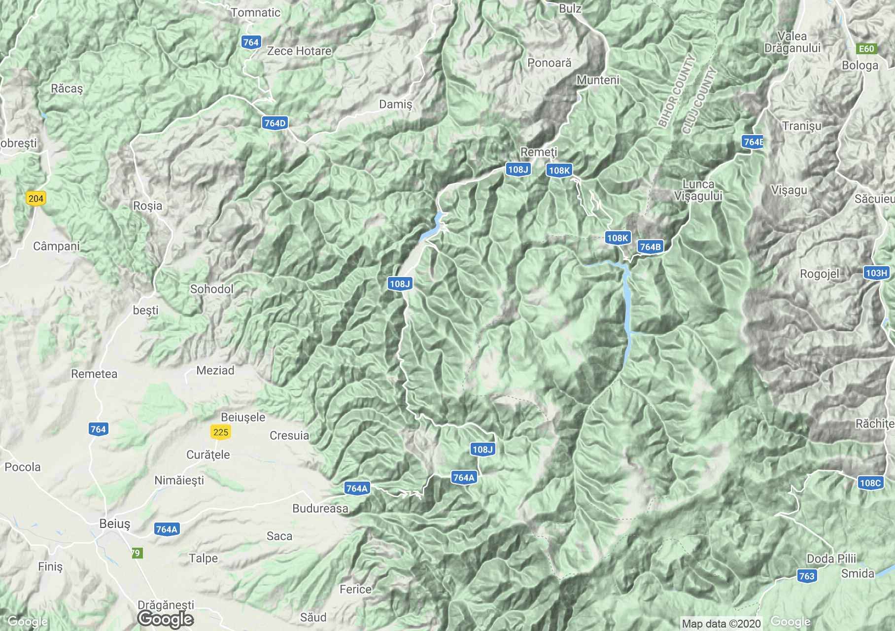 Pădurea Craiului Mountains: Lesu lake area, Interactive tourist map