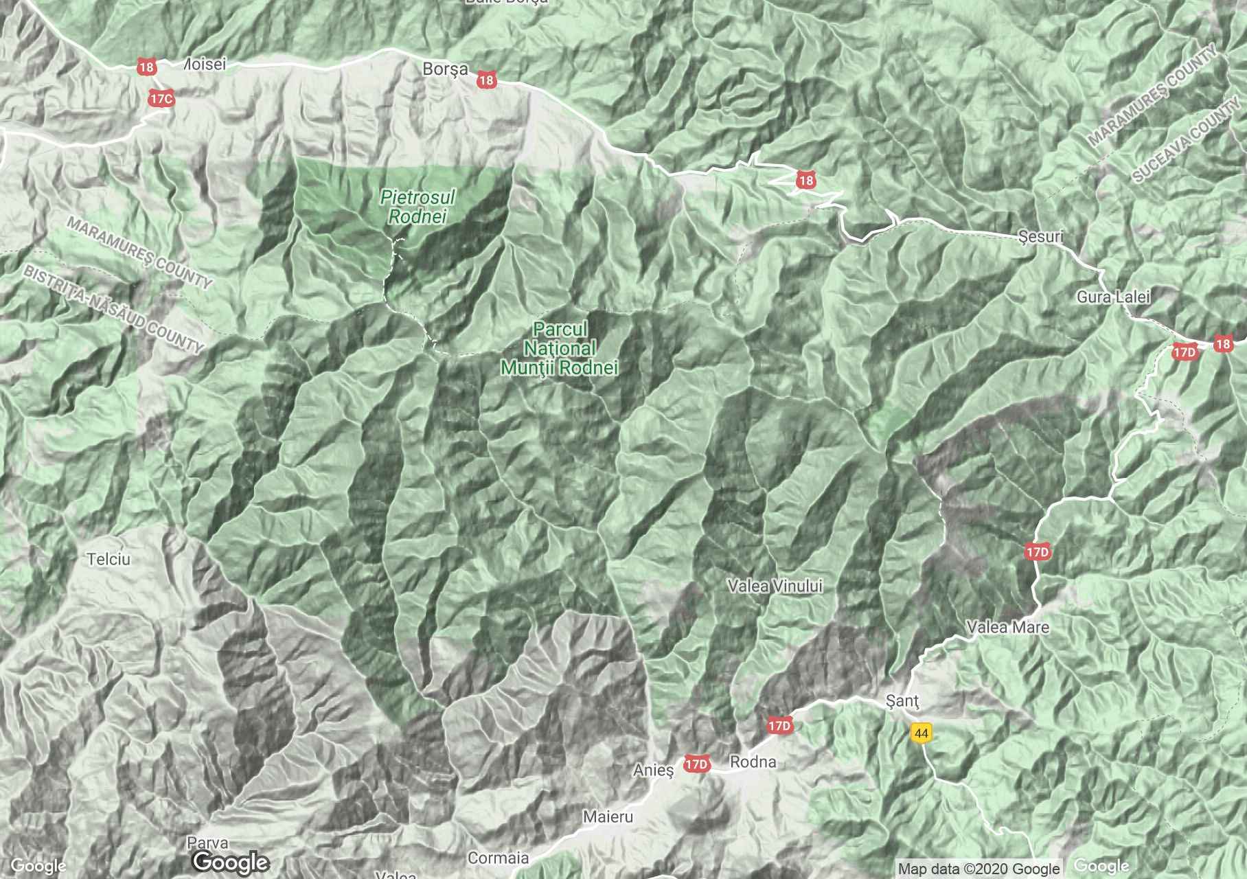 Rodnei Mountains, Interactive tourist map