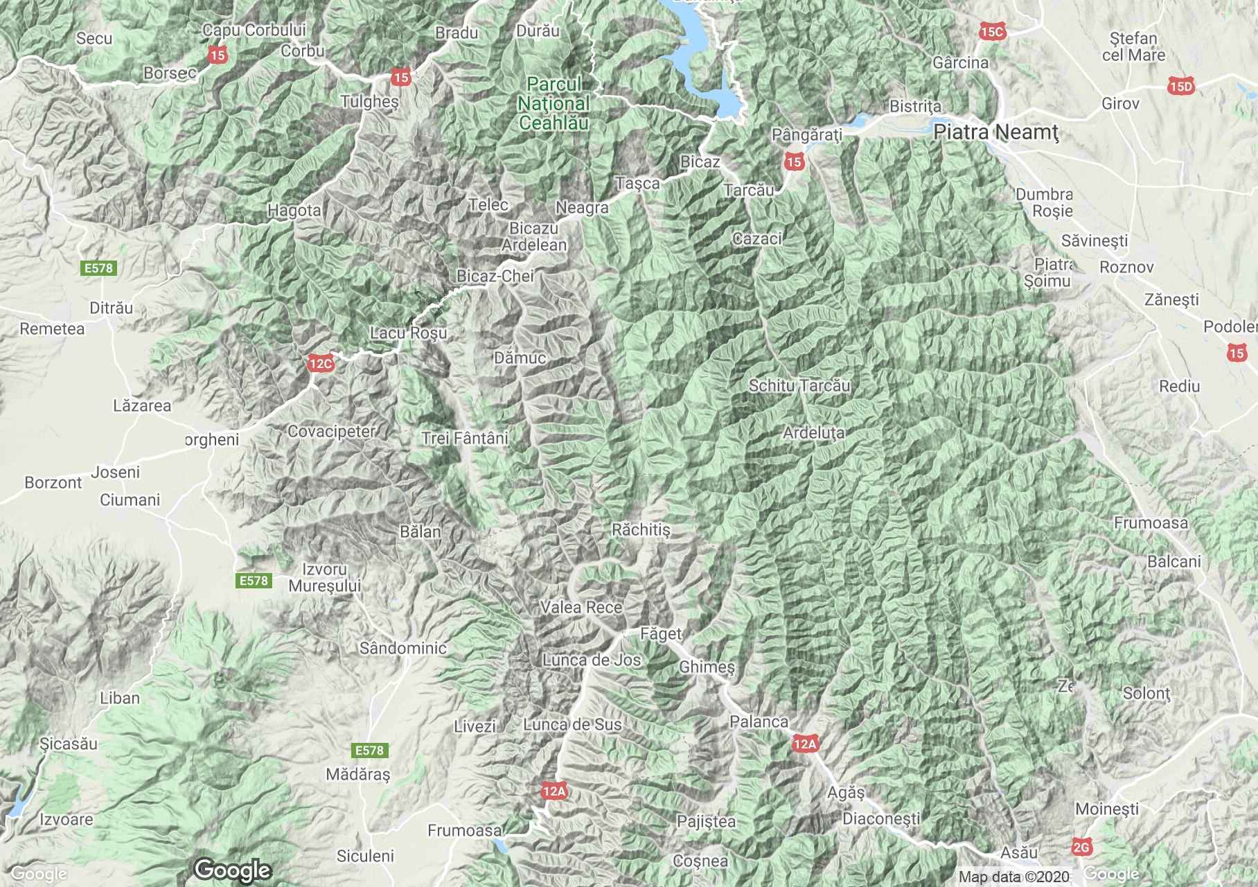 Munţii Tarcău, Harta turistică interactivă