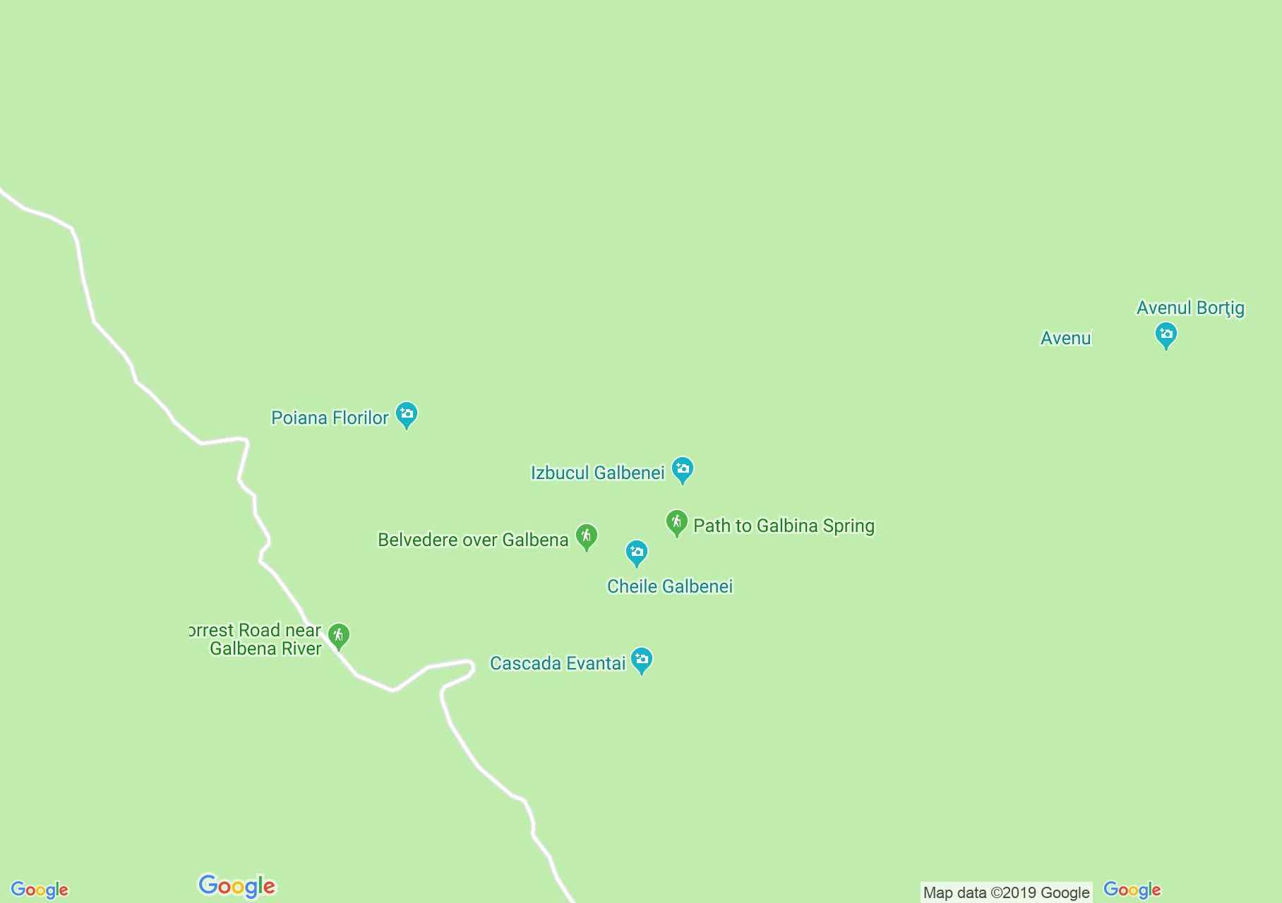 Păuleasa: Galbina kőköz (térkép)