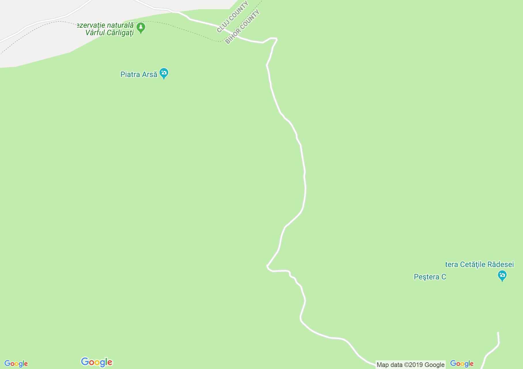 Map of Padiş: Valea Rea cave