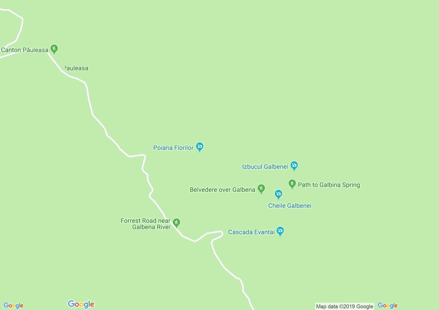 Păuleasa: Galbena völgy (térkép)