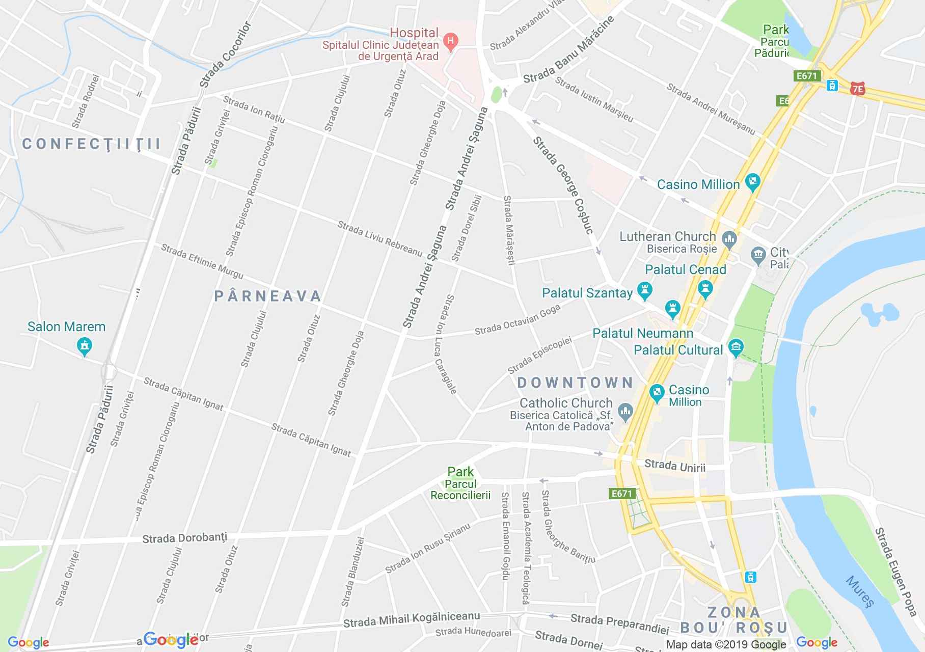 Hartă Arad: Parcul Reconcilierii