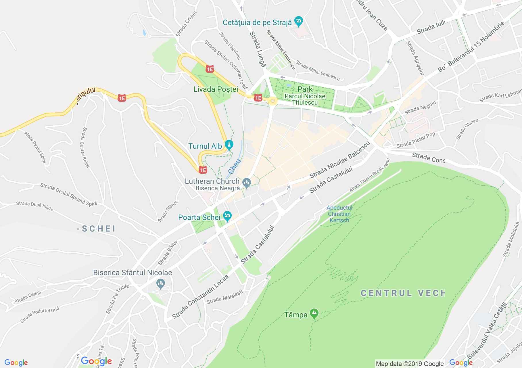 Brassó: Lenszövők-bástyája, Takács-bástya (térkép)