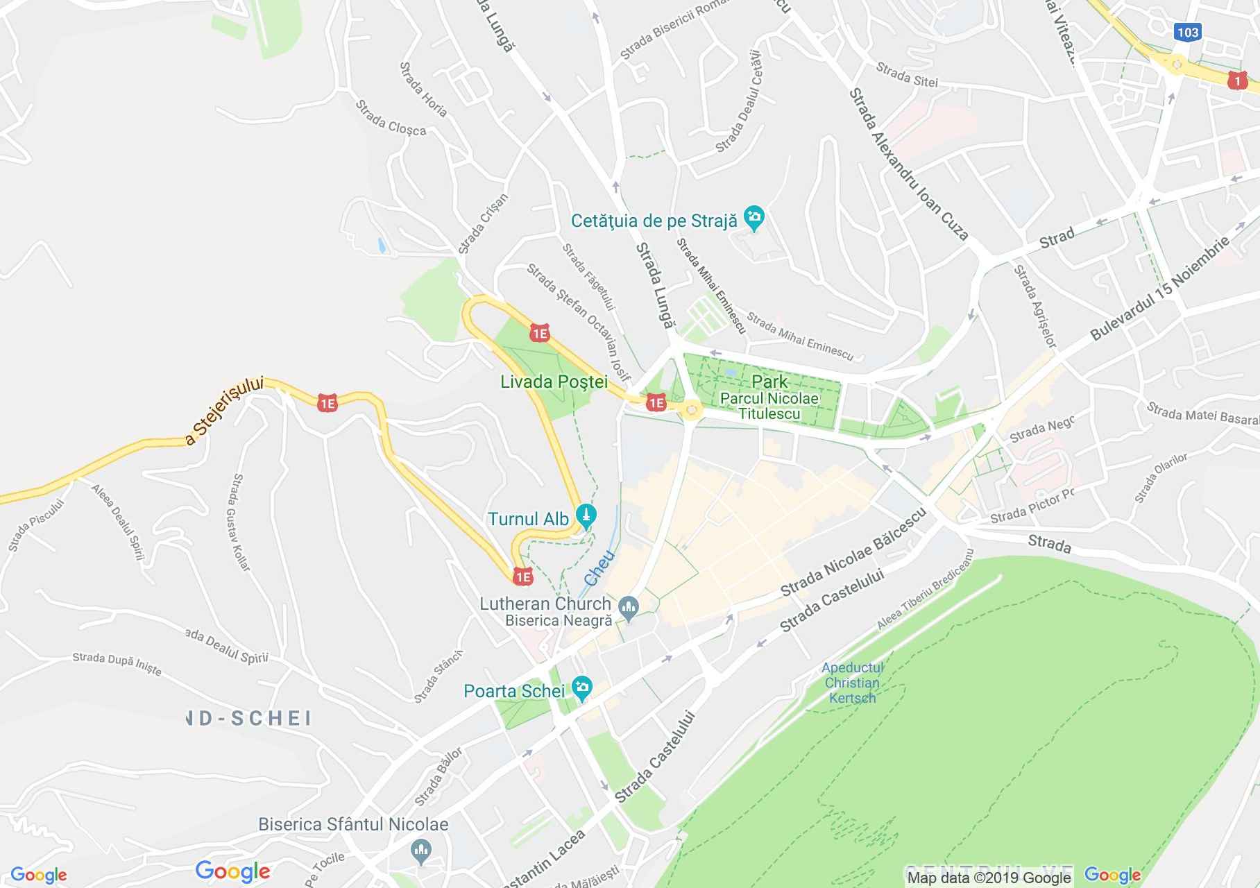 Map of Braşov: The Honterus schools