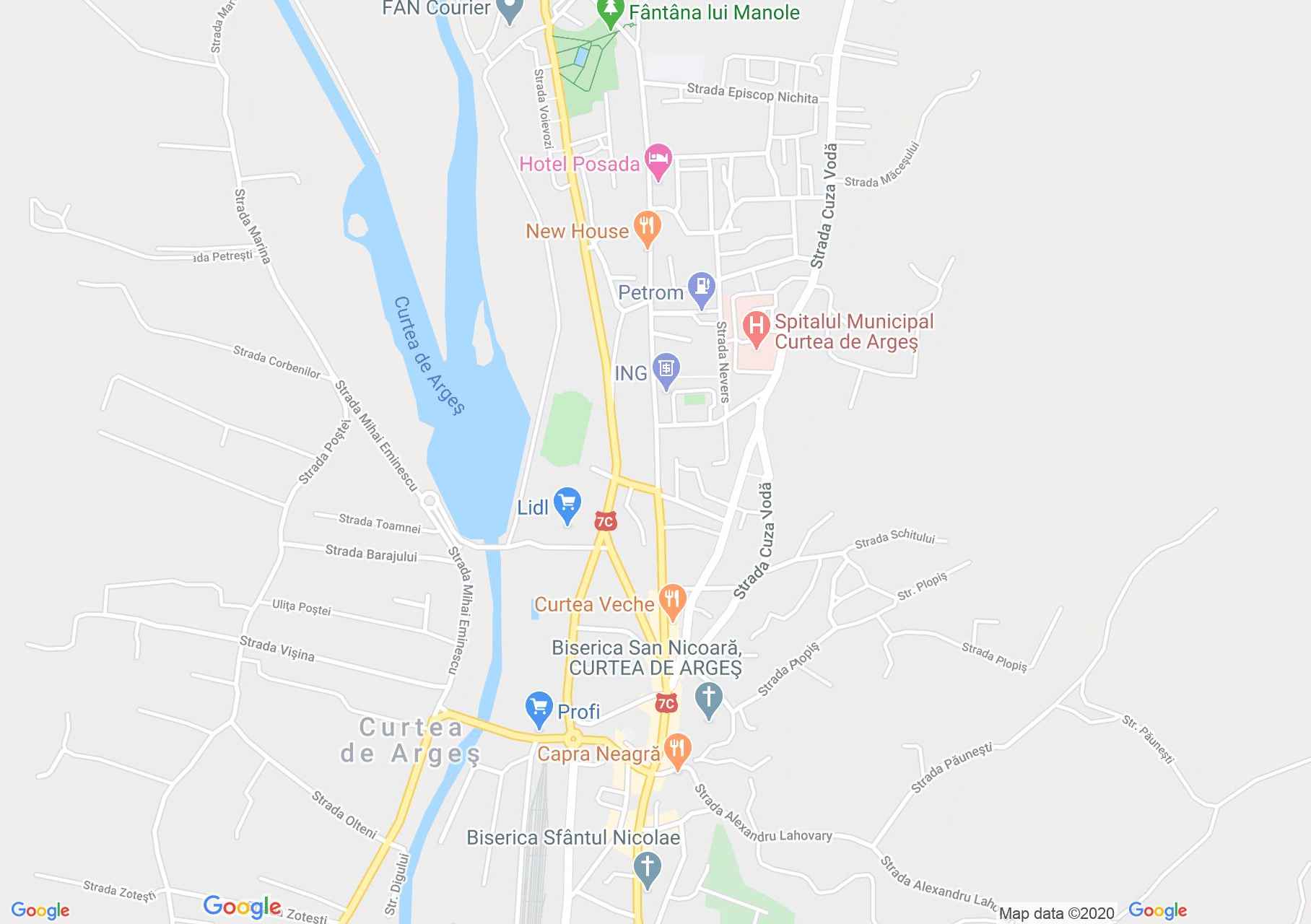 Hartă Curtea de Argeş: Biserica Domnească