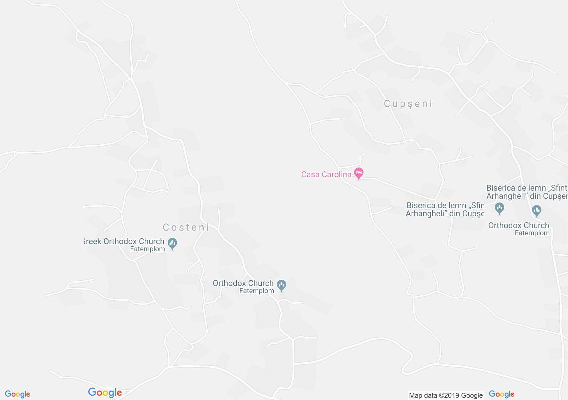 Map of Costeni: Greek catholic wooden church