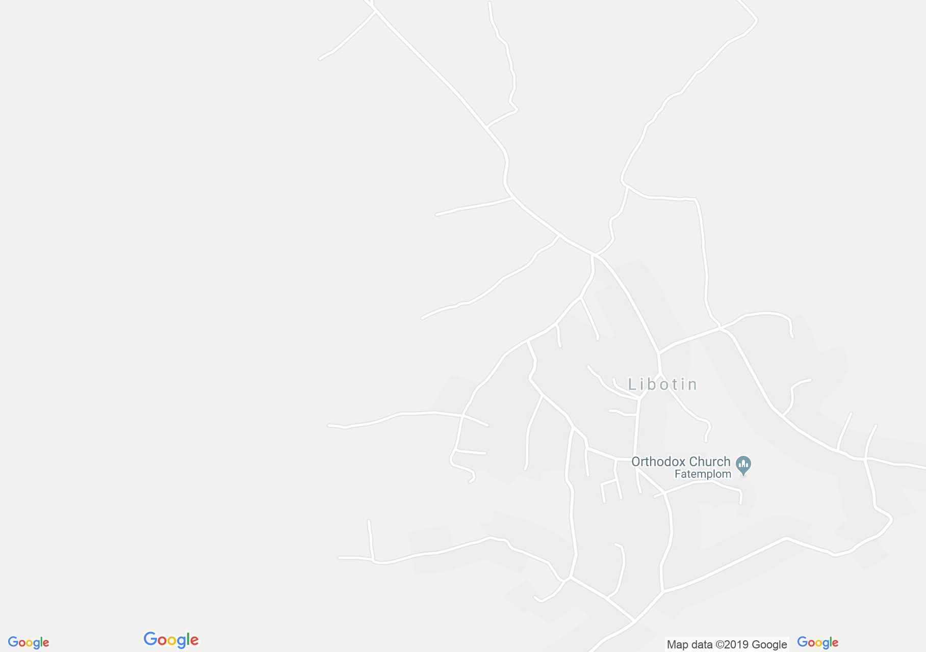 Map of Libotin: Wooden church