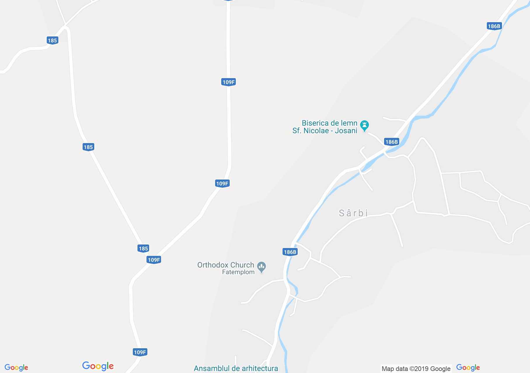 Hartă Sârbi: Biserica de lemn din Susani