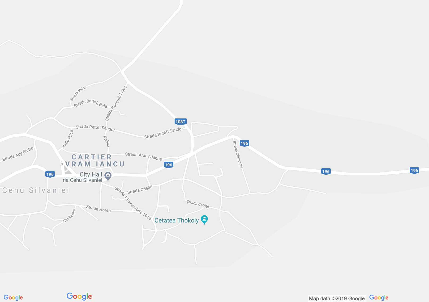 Map of Cehu Silvaniei: The fortress