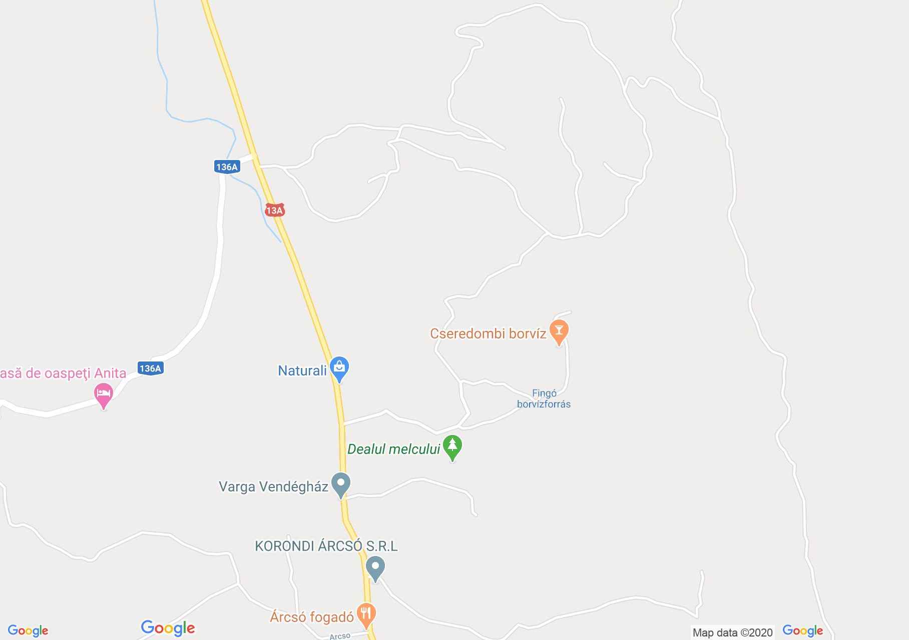 Hartă Corund: Dealul Melcului