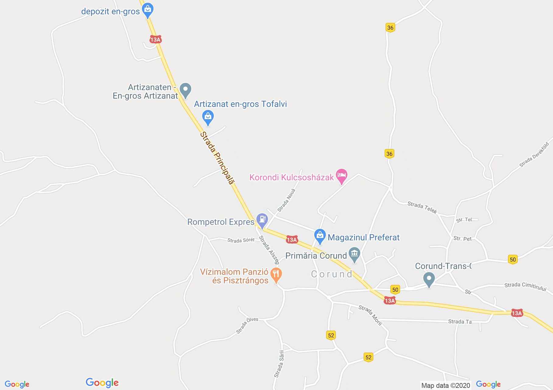 Hartă Corund: Moara de apa