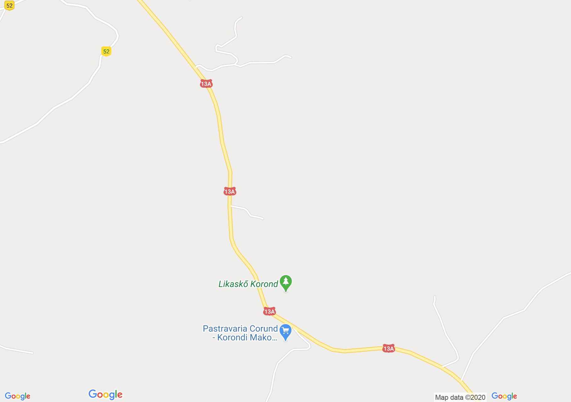 Korond: Likas kő (térkép)