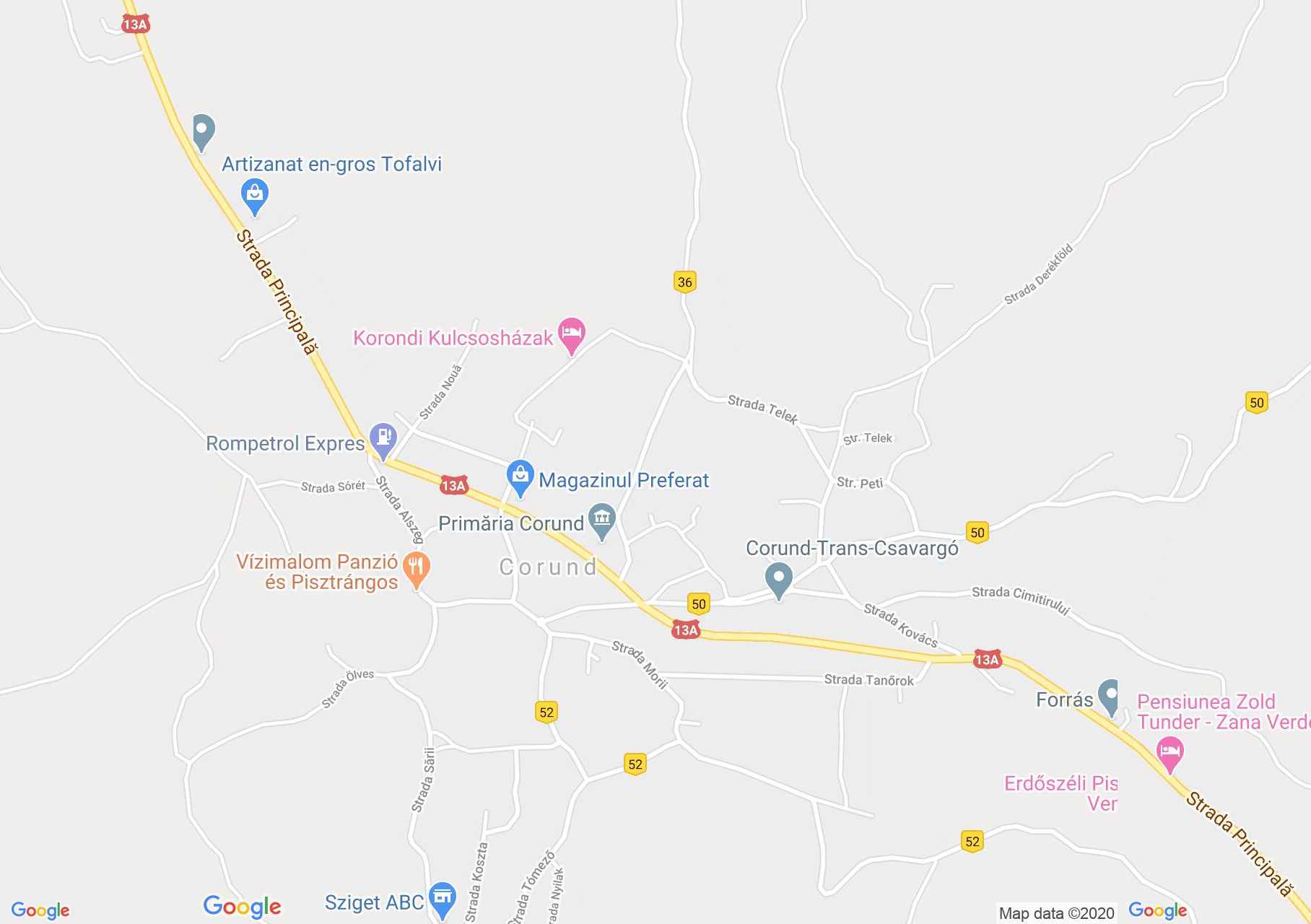 Hartă Corund: Portile secuiesti