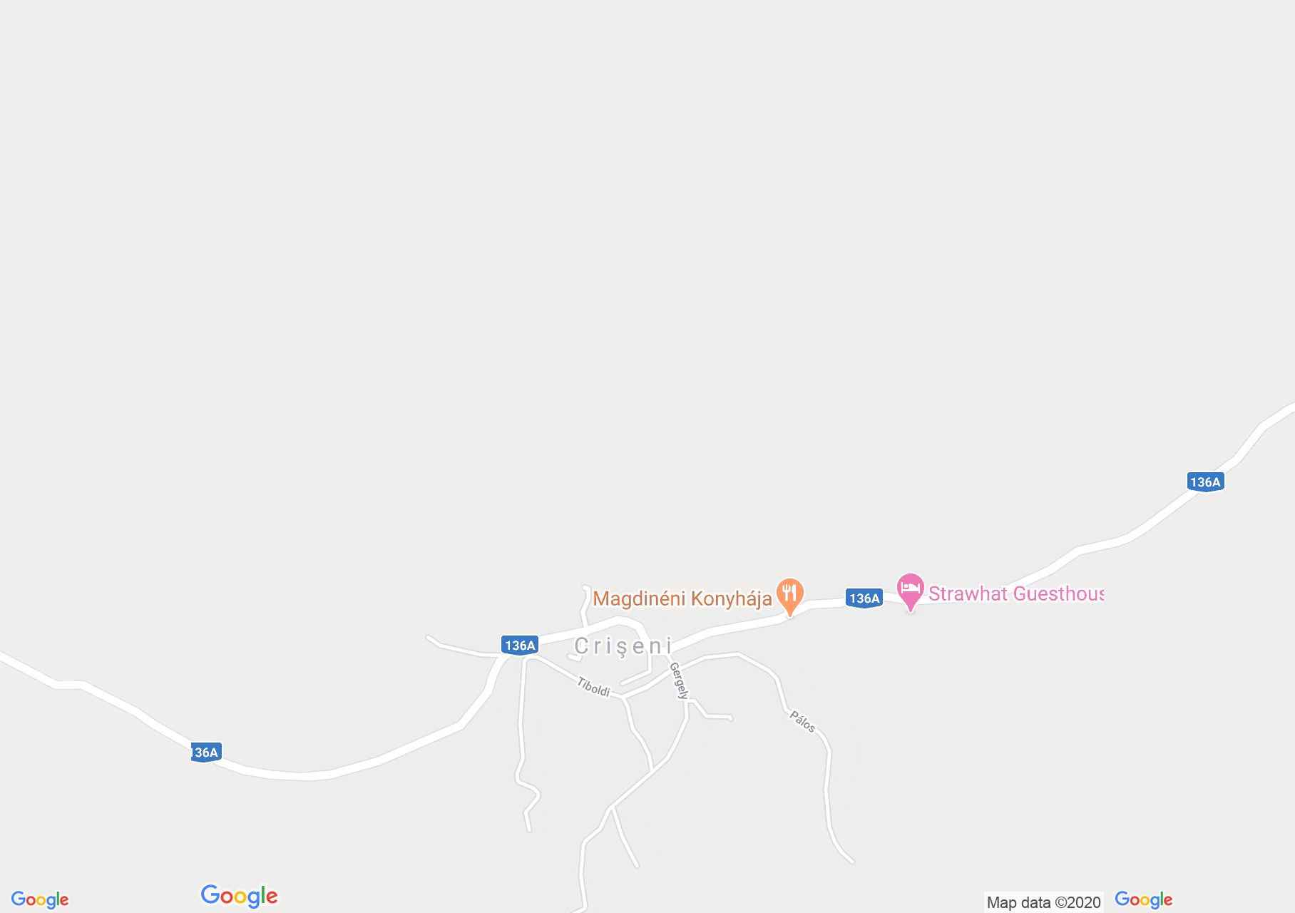 Map of Crişeni: Unitarian Church