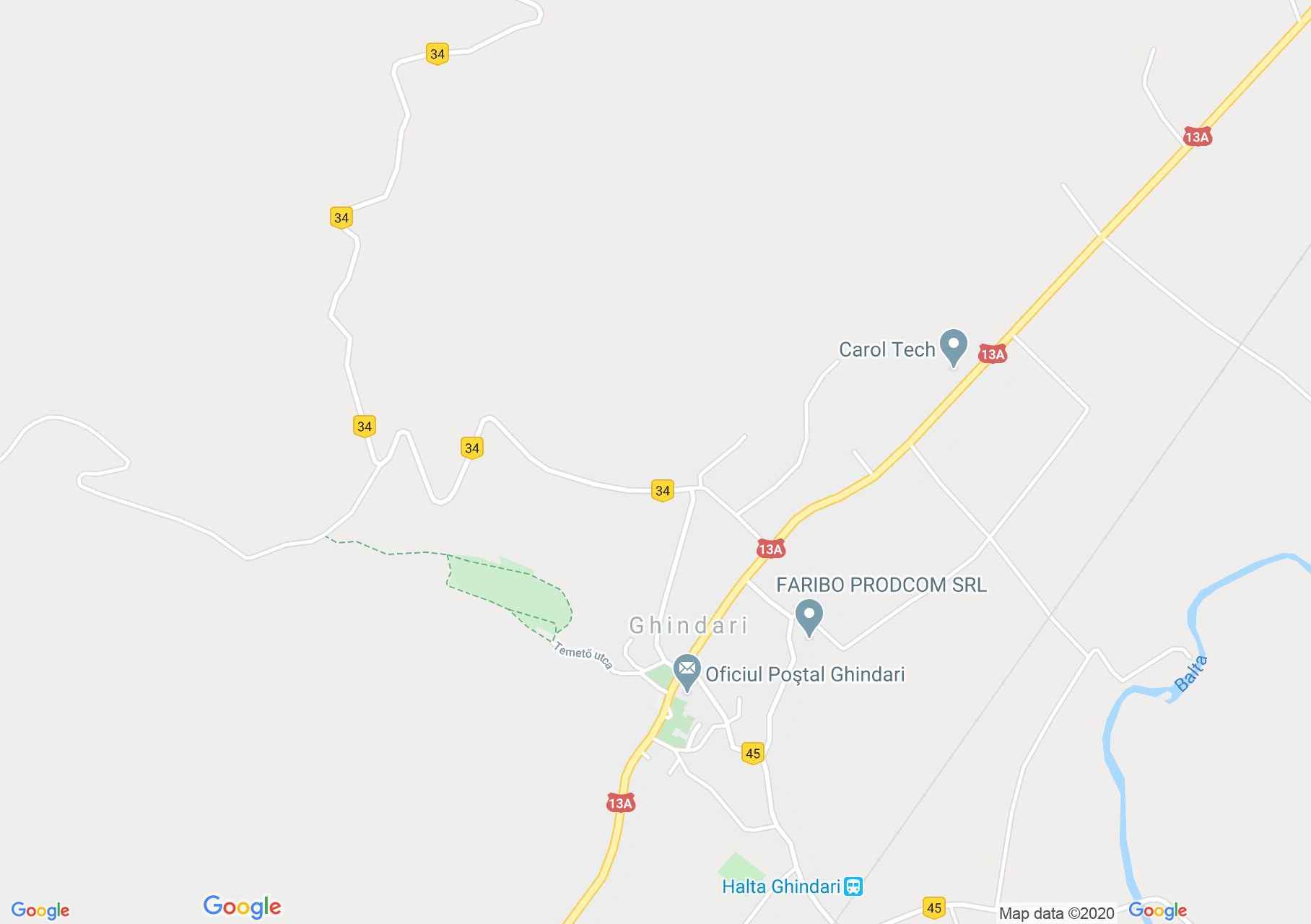 Map of Ghindari: Reformed church