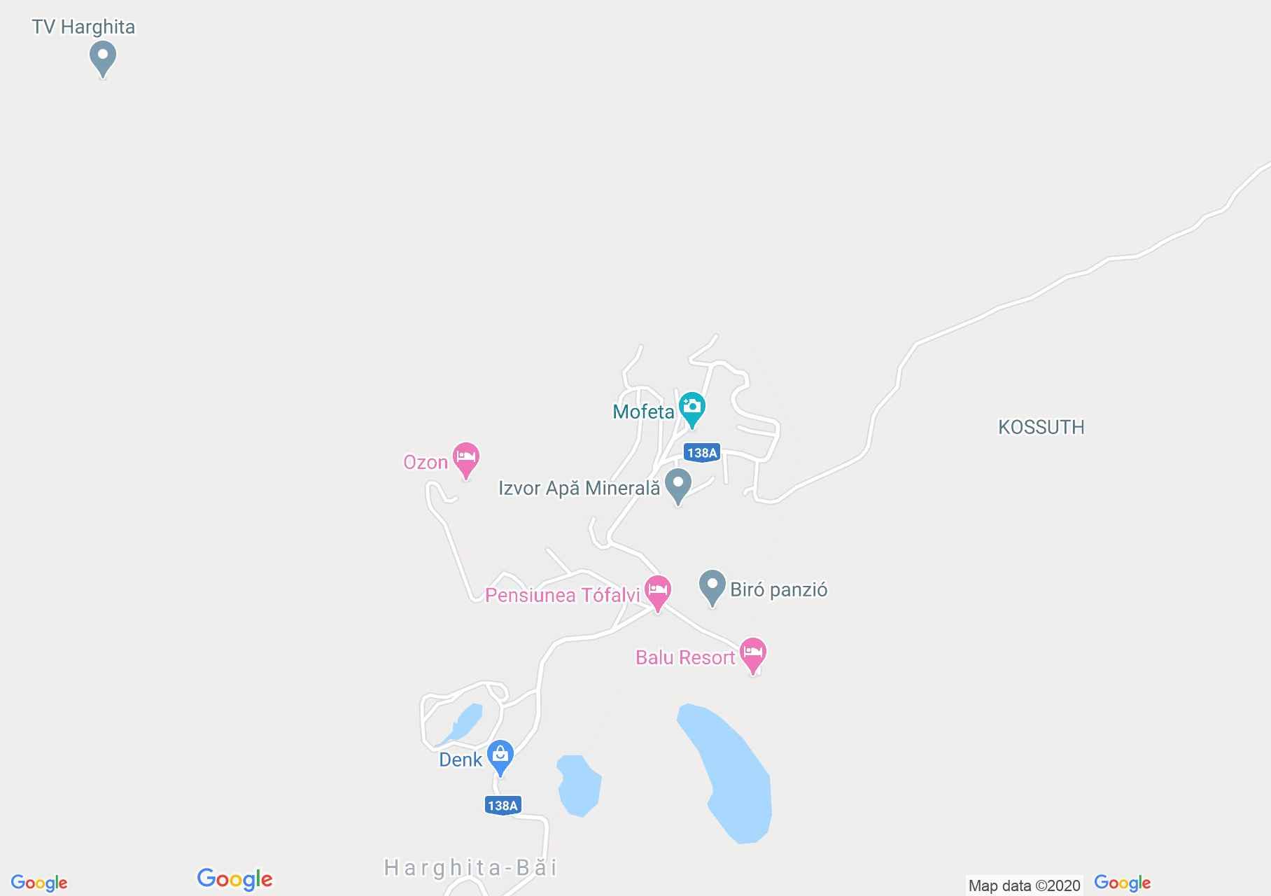 Hartă Harghita Băi: Gogoasa de zapada