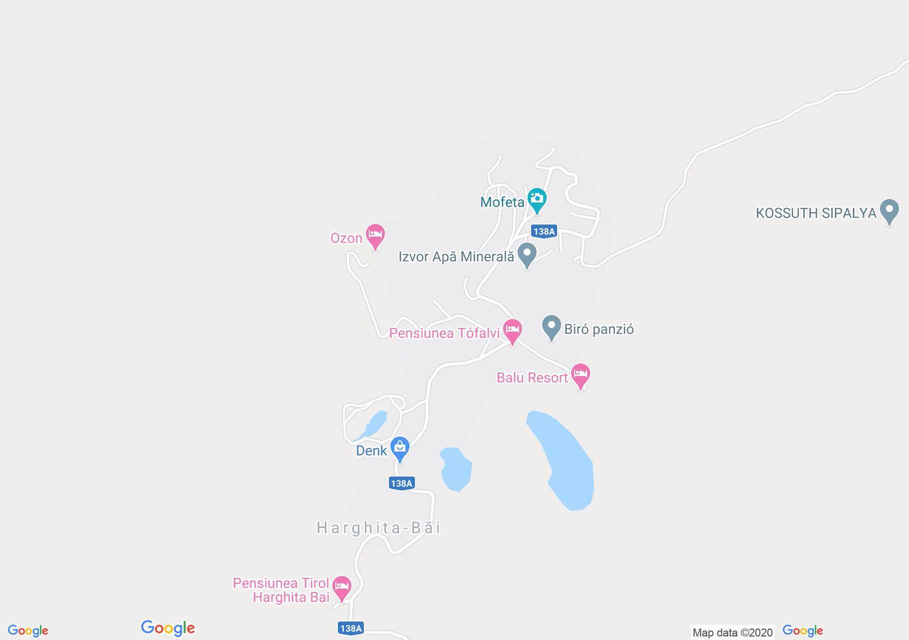 Hartă Harghita Băi: Lacul Mic