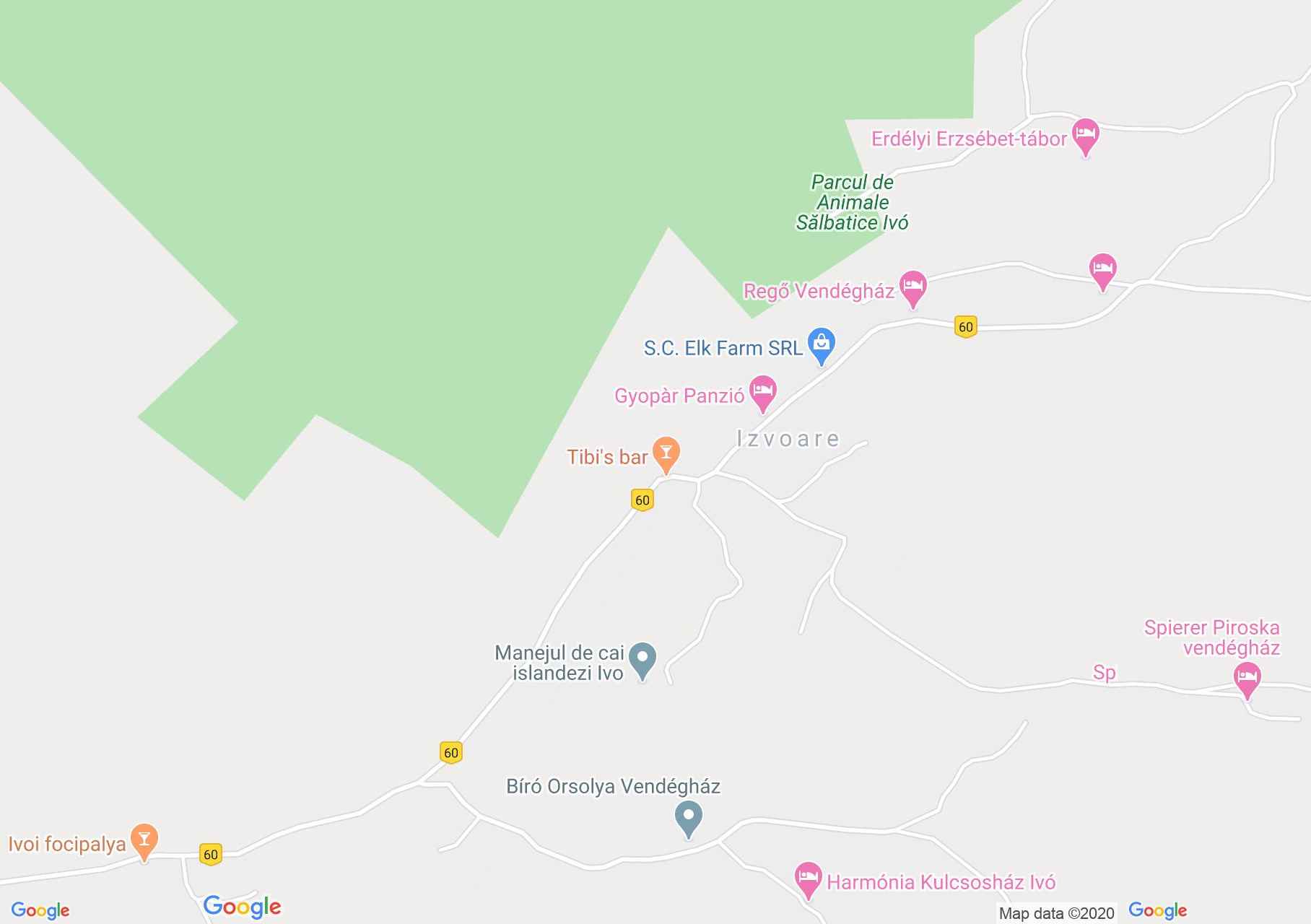 Hartă Izvoare: Centrul de echitatie cu cai islandezi Ivo