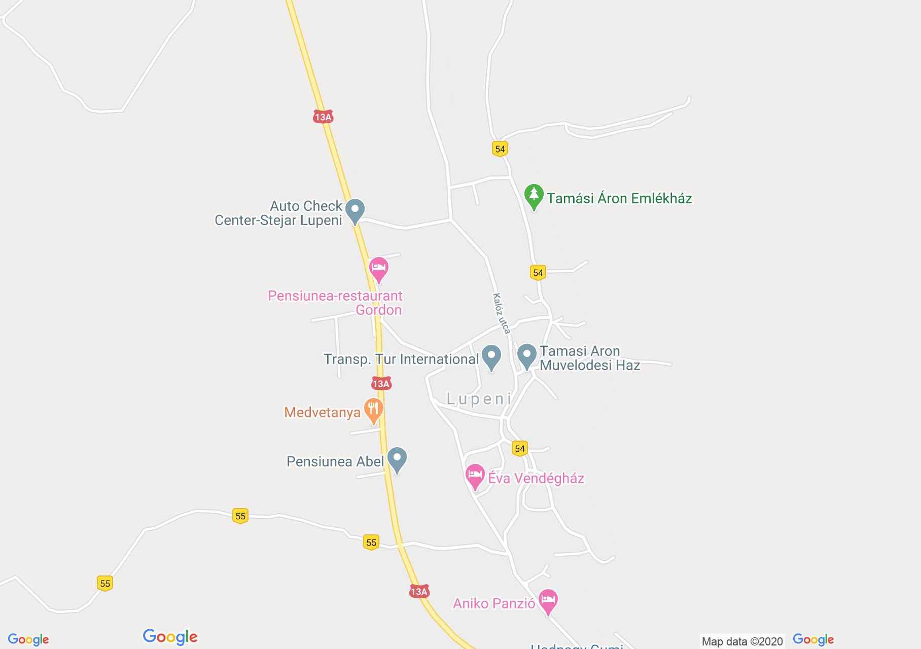 Map of Lupeni: Catholic school