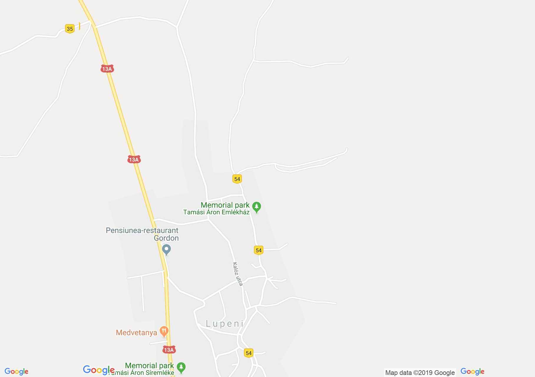 Map of Lupeni: Tamási Áron memorial house