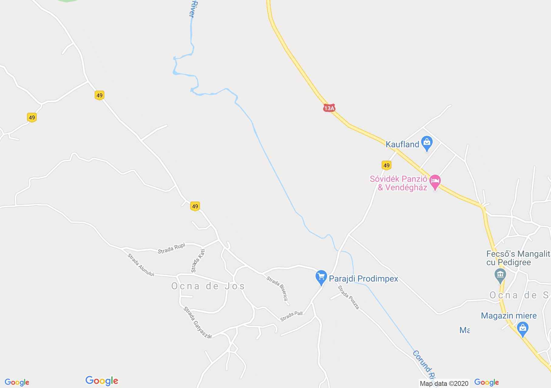 Map of Ocna de Jos: Reformed parish