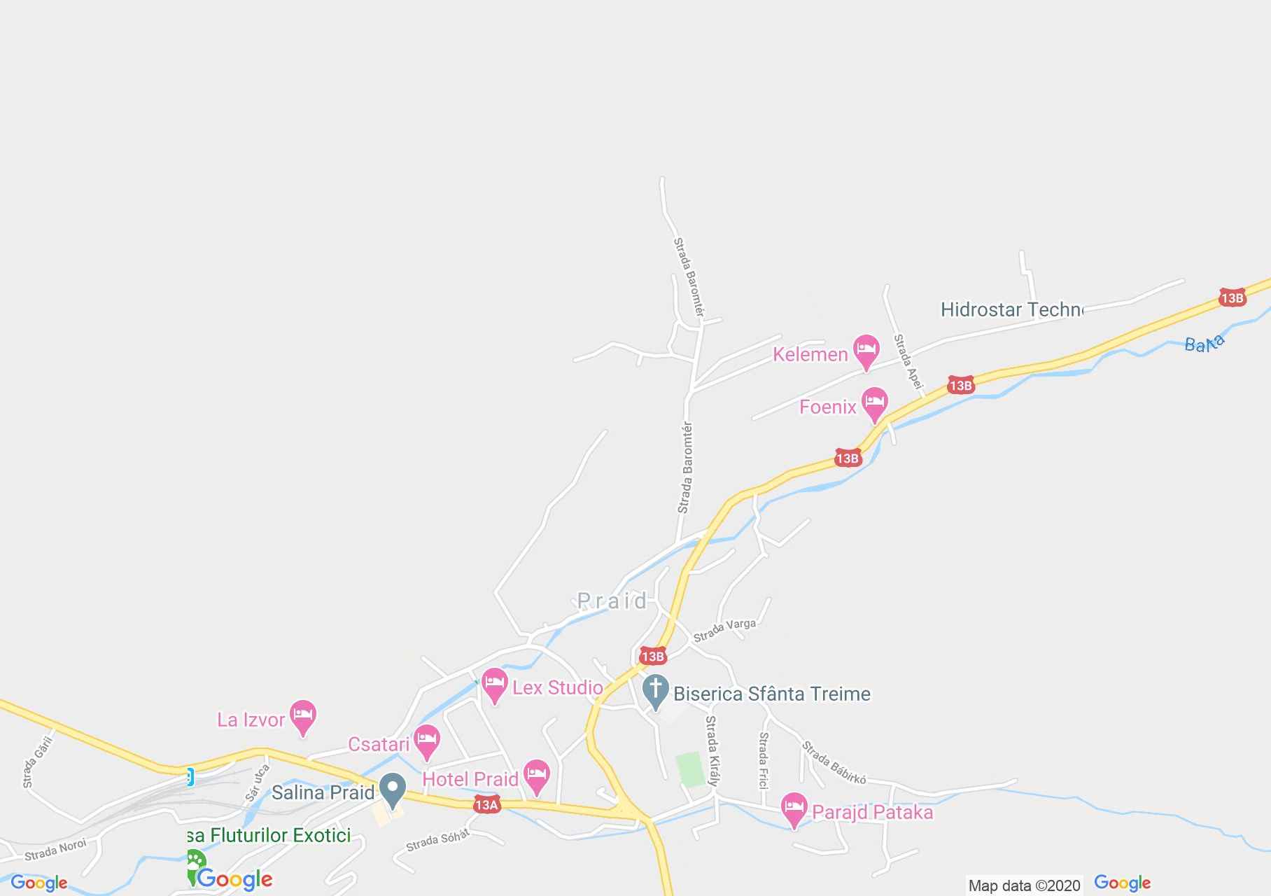 Hartă Praid: Biserca reformata