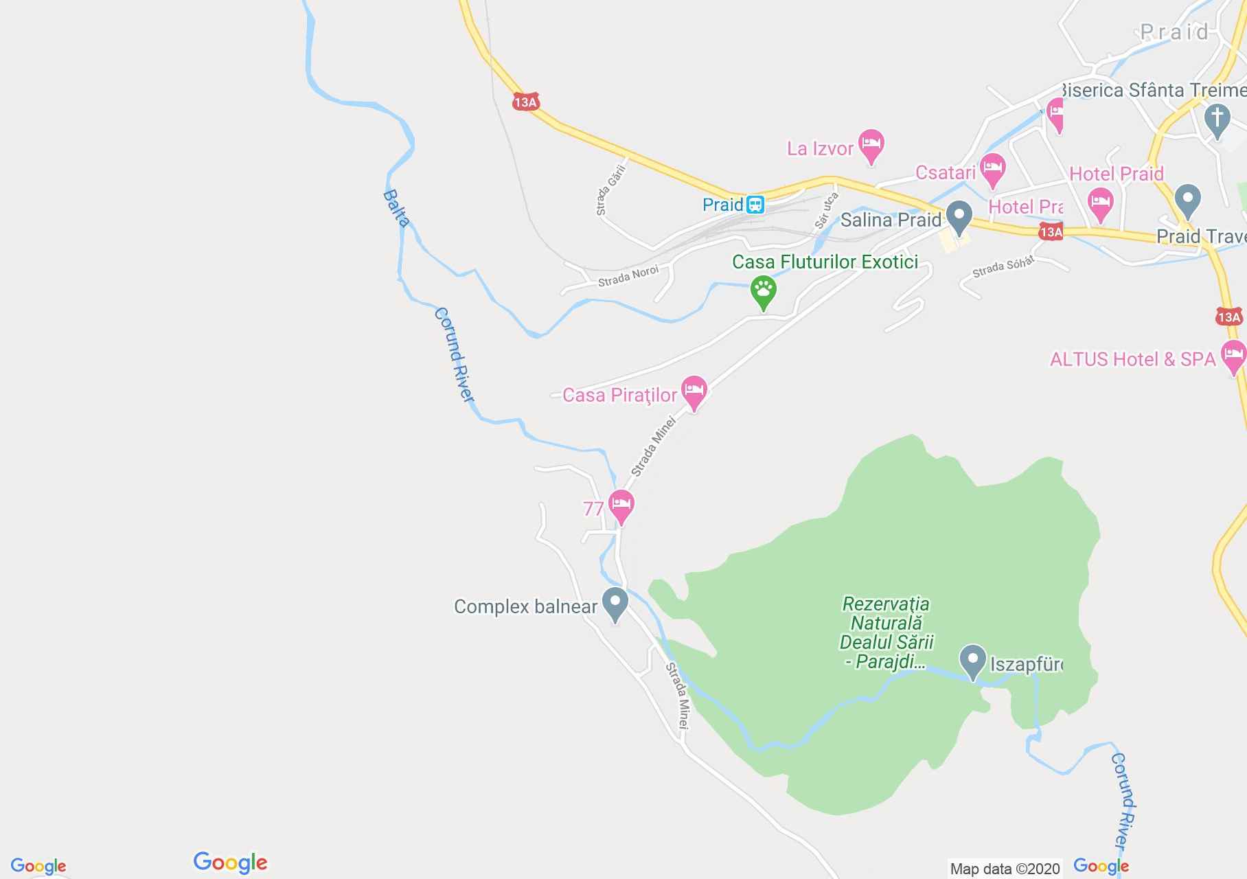 Hartă Praid: Centru Wellness