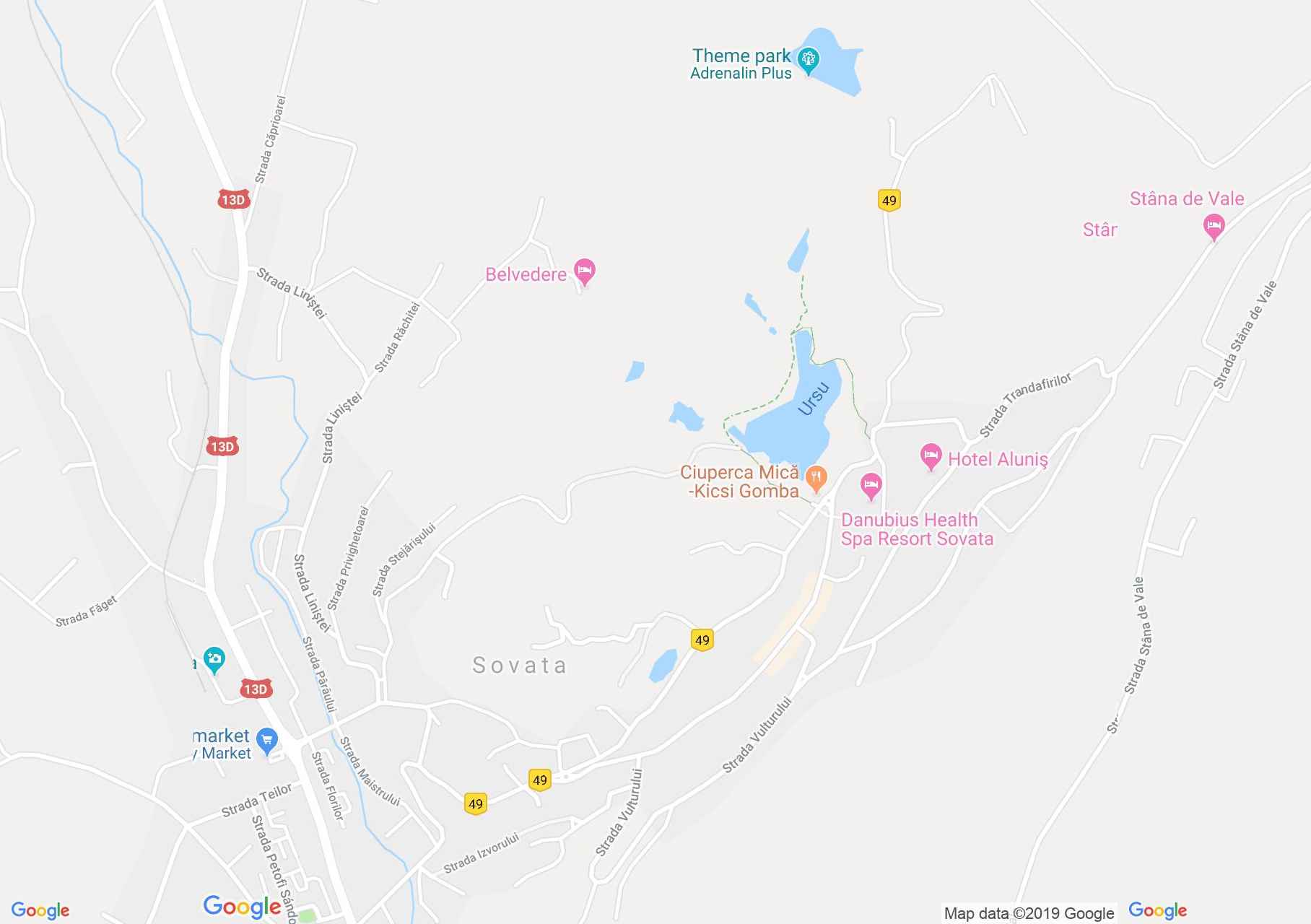 Hartă Sovata: Lacul Negru