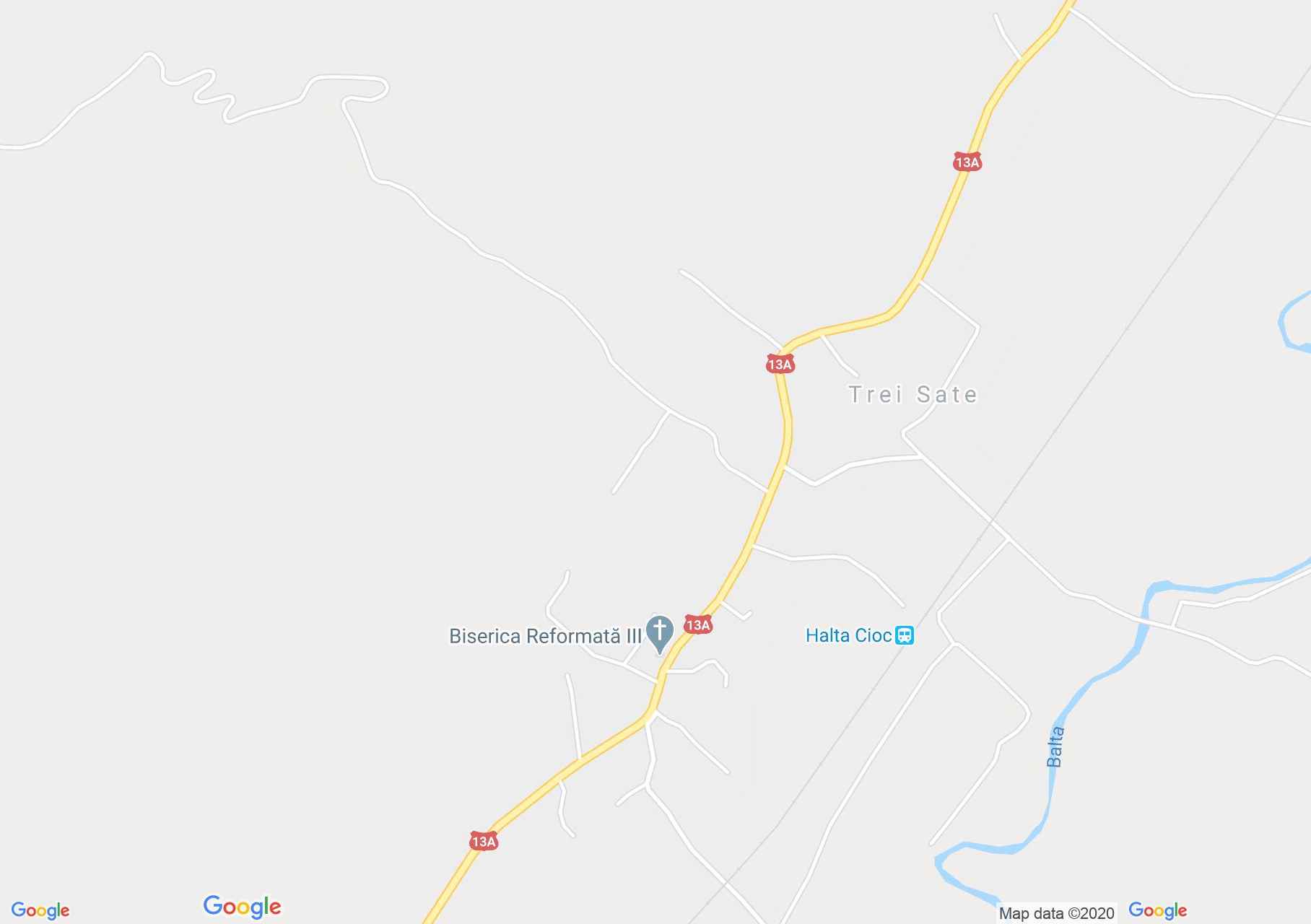 Map of Trei Sate: Reformed church