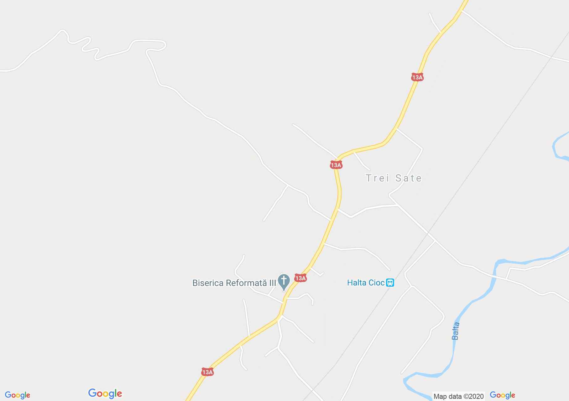 Map of Trei Sate: Unitarian church